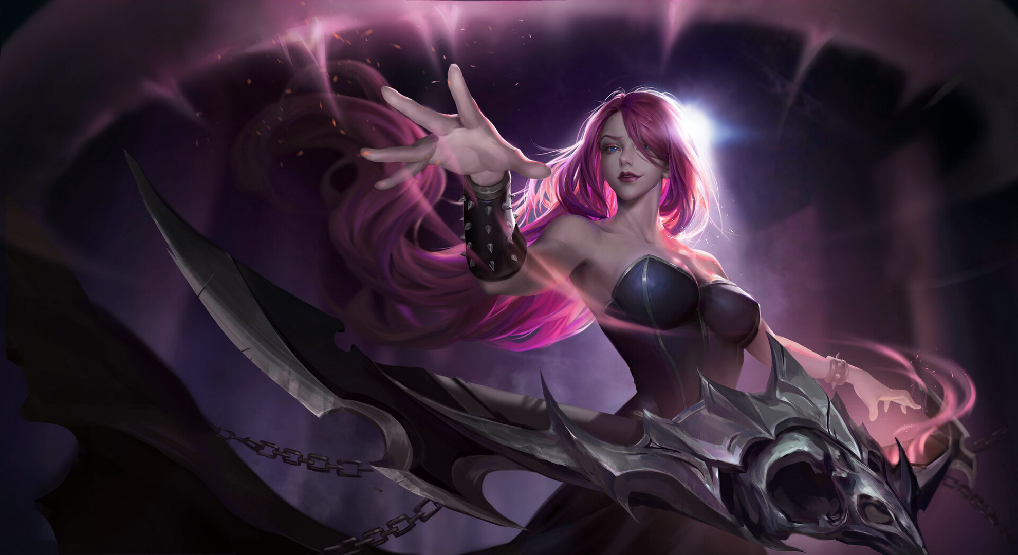 Sona from League of Legends with a weapon HD Wallpaper