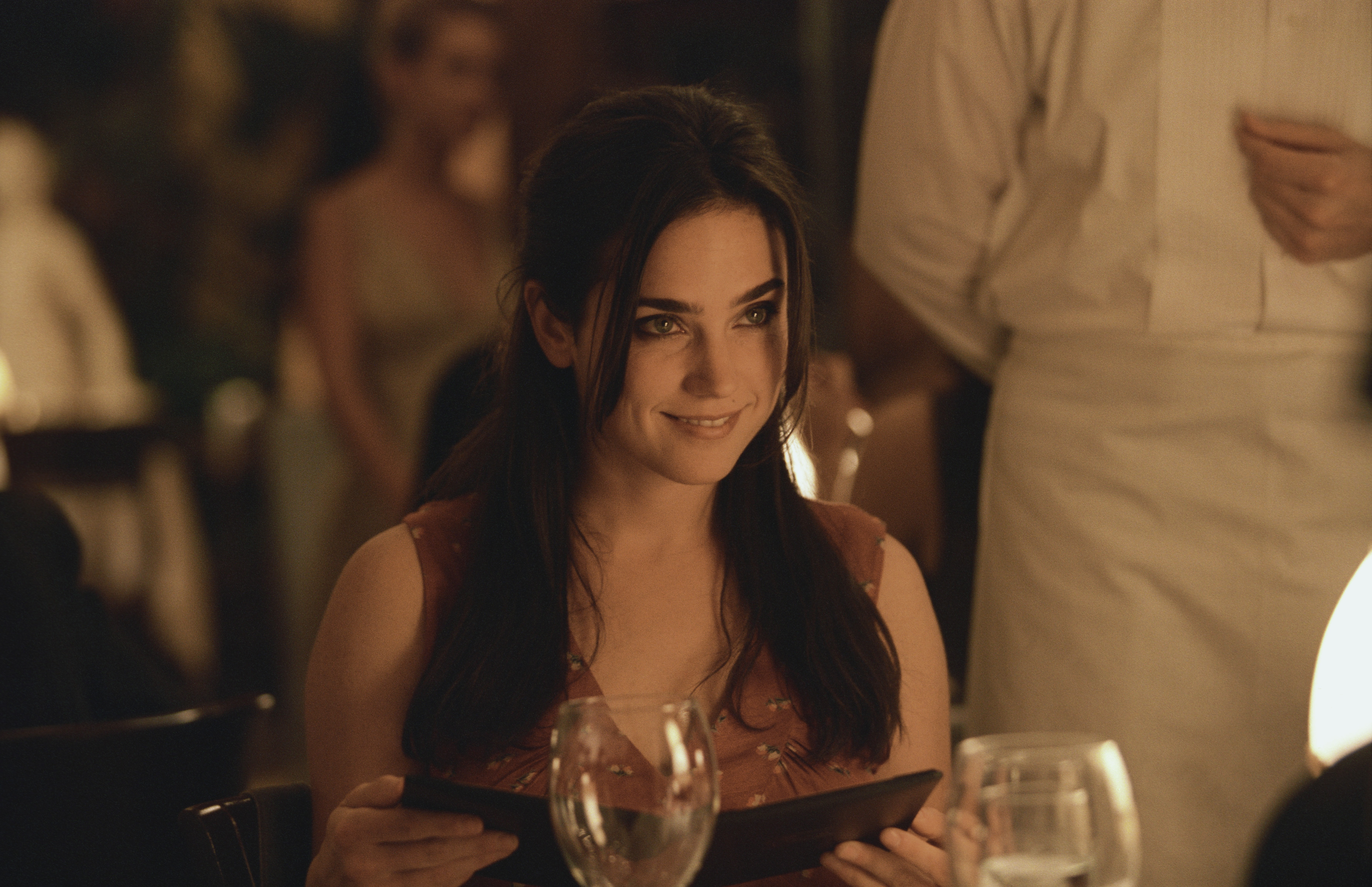 Jennifer Connelly in a restaurant HD Wallpaper