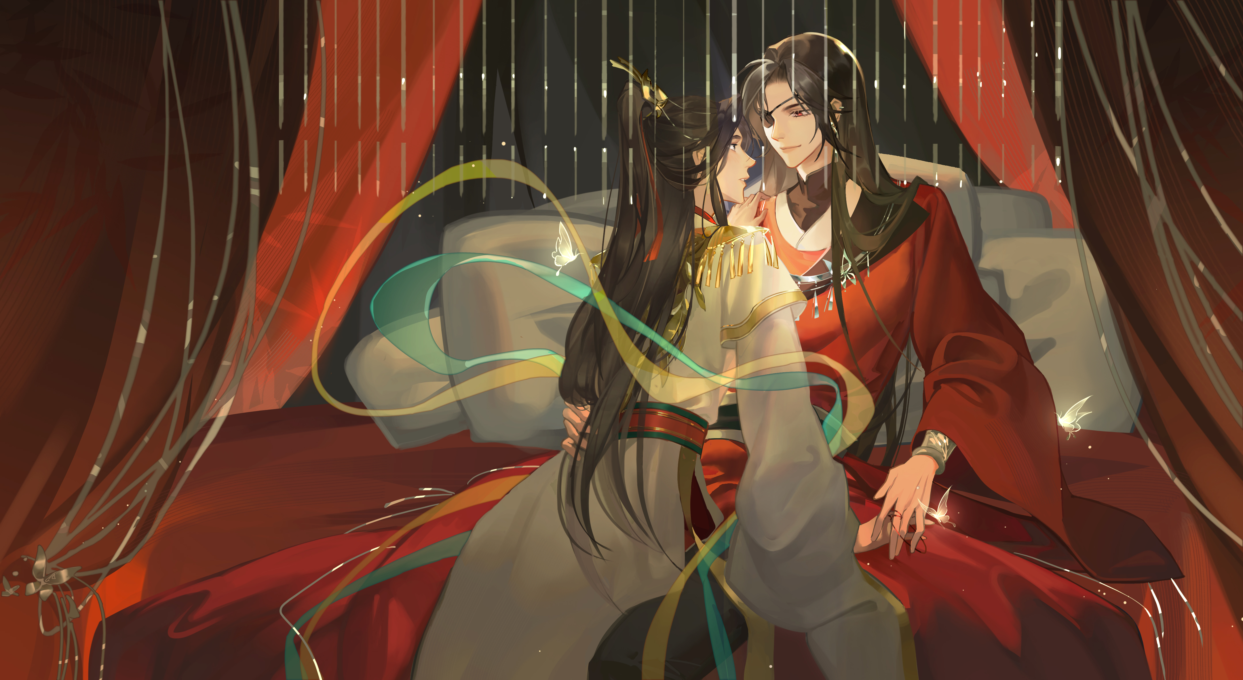 Xie Lian and Hua Cheng Intimate Moment 4K HD Wallpaper