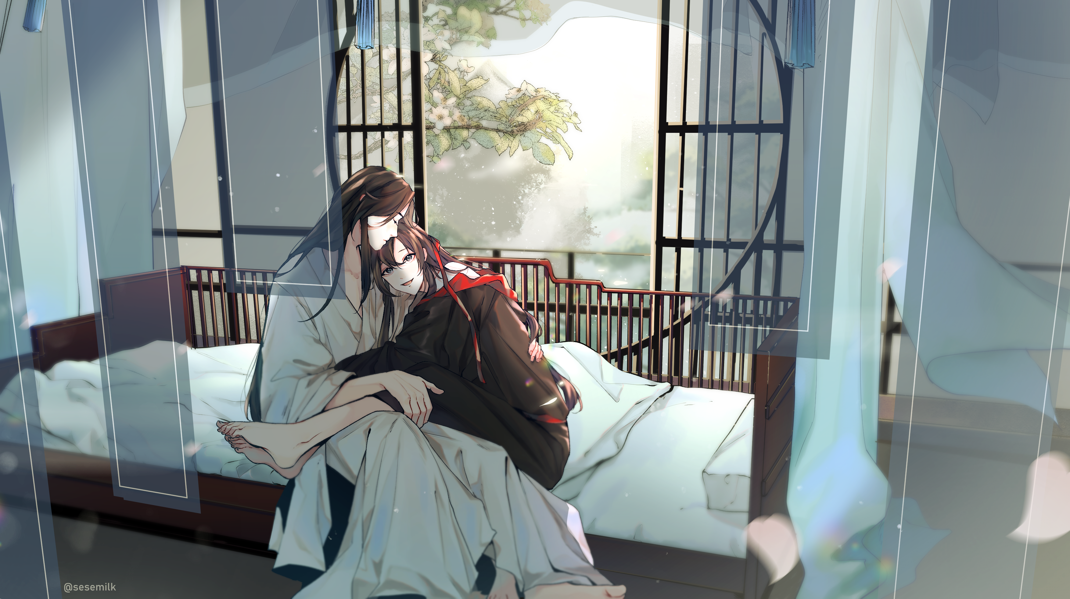 Wei Wuxian and Lan Wangji in a room HD Wallpaper