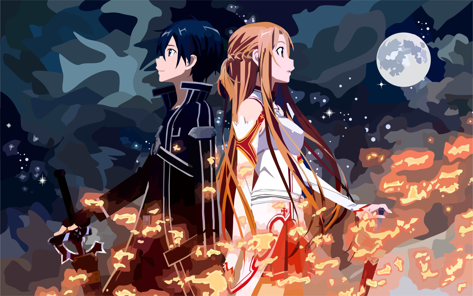 Kirito and Asuna from Sword Art Online HD Wallpaper
