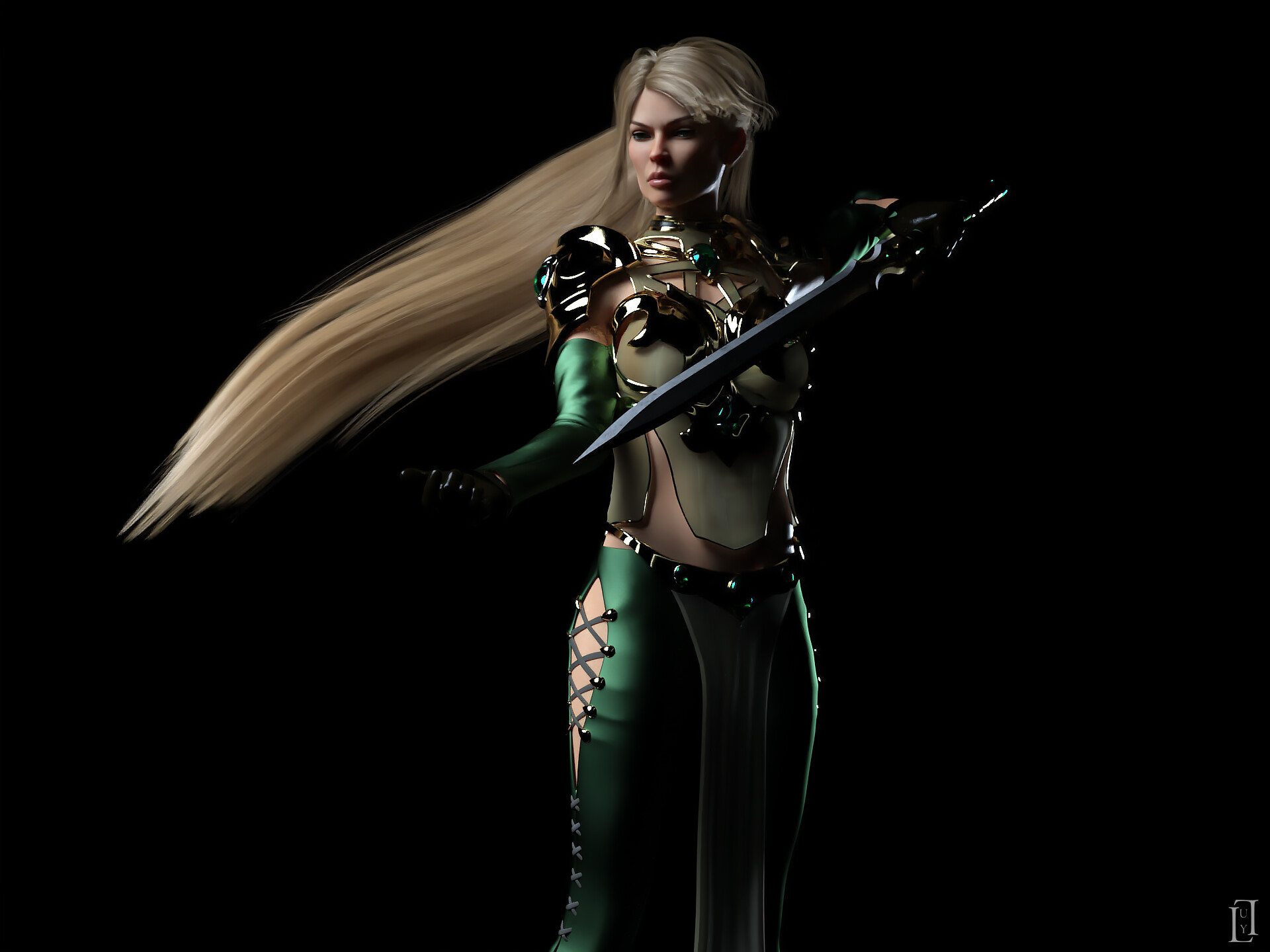 Leafa from Sword Art Online holding a sword HD Wallpaper