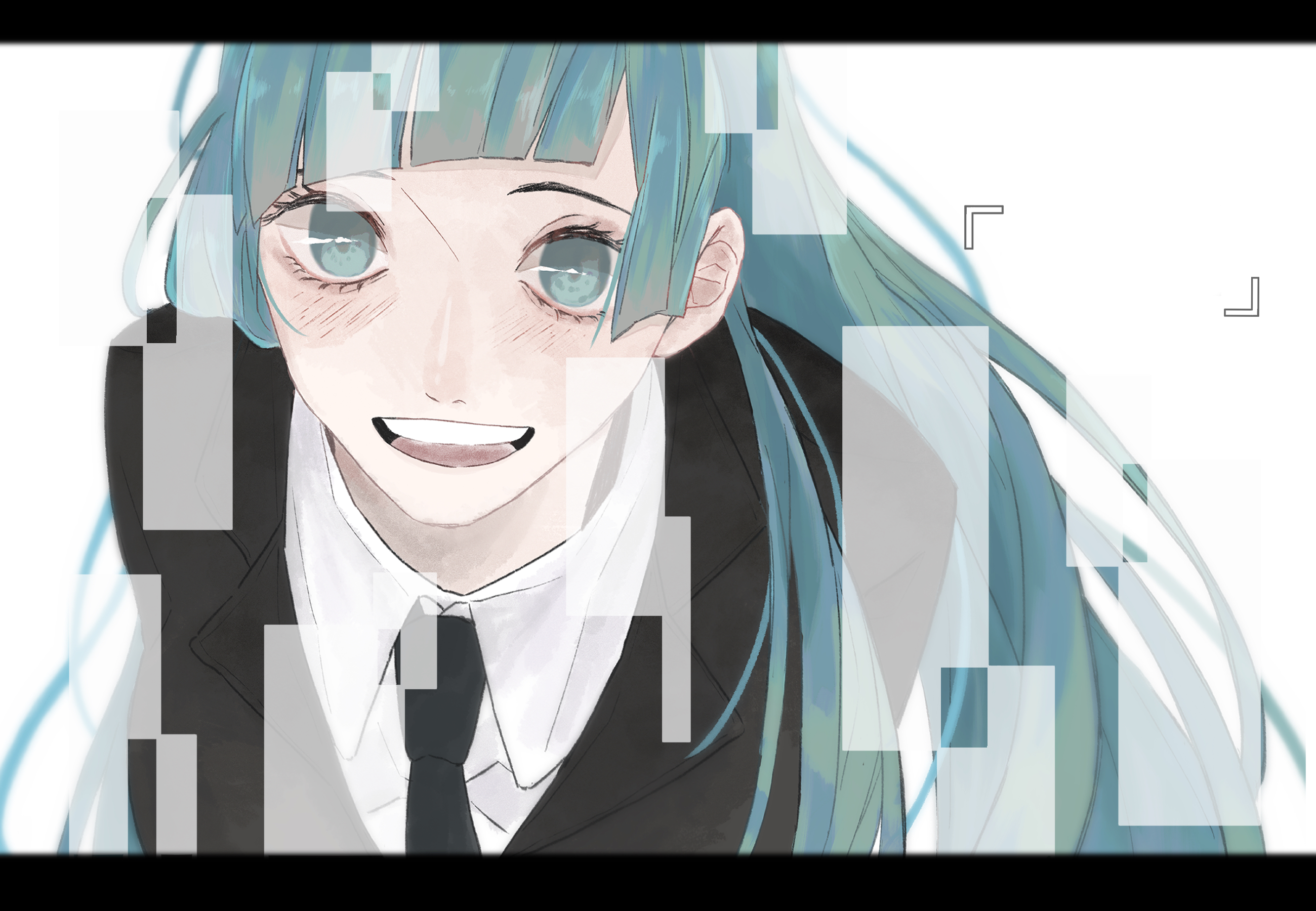 Kasumi Miwa with blue eyes and blue hair HD Wallpaper