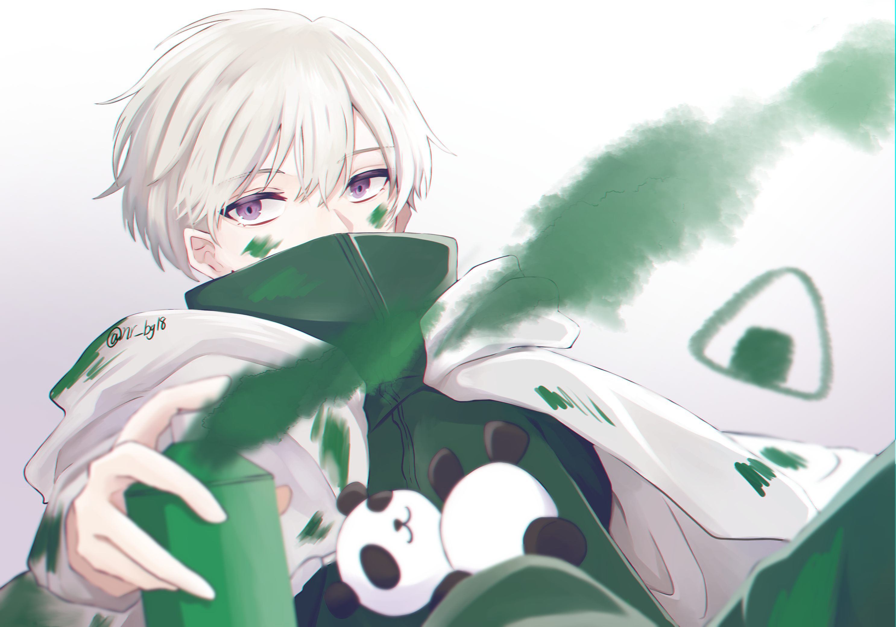 Toge Inumaki with spray paint and pandas HD Wallpaper