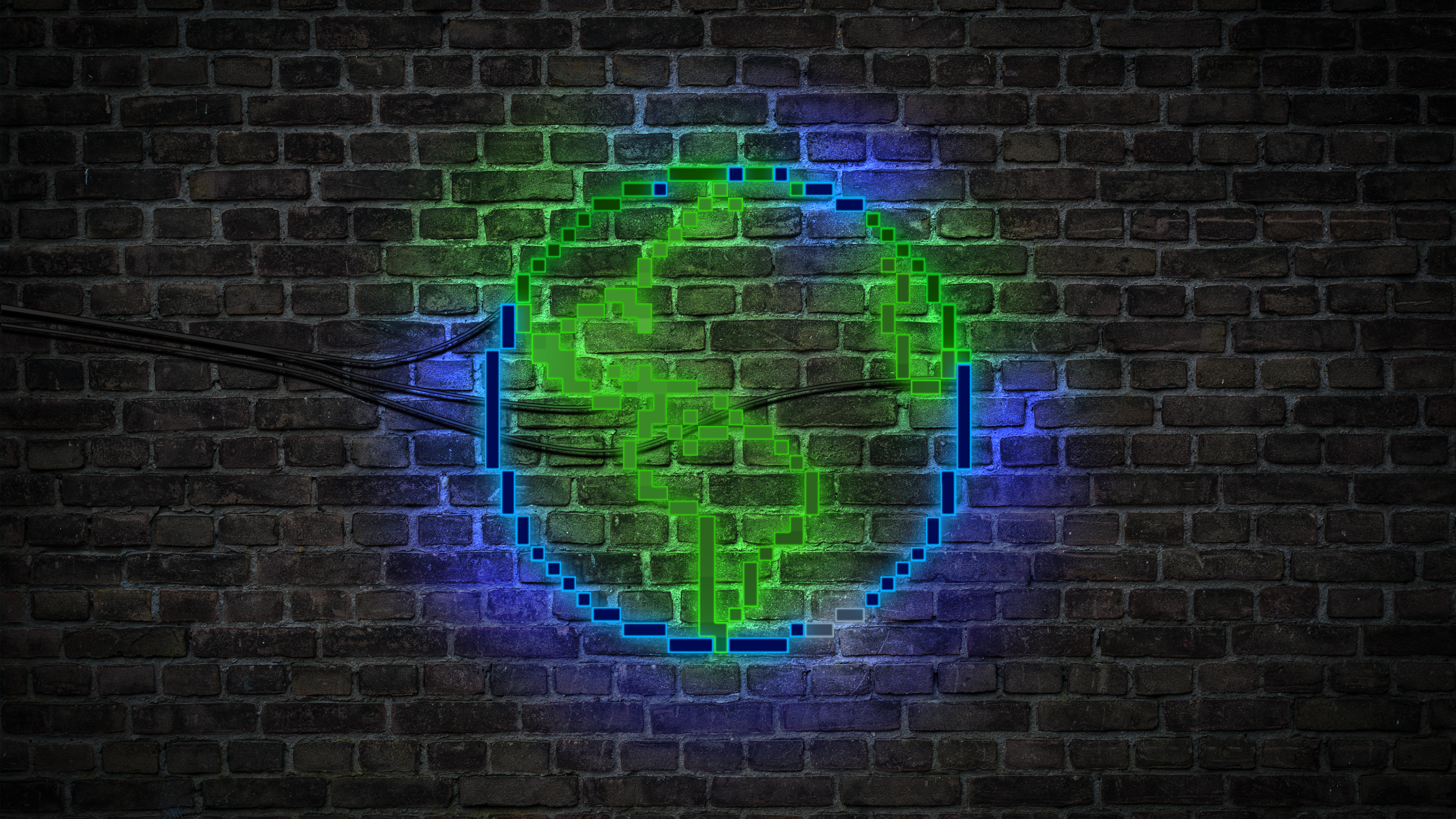 BuildTheEarth Neon Sign on Brick Wall HD Wallpaper