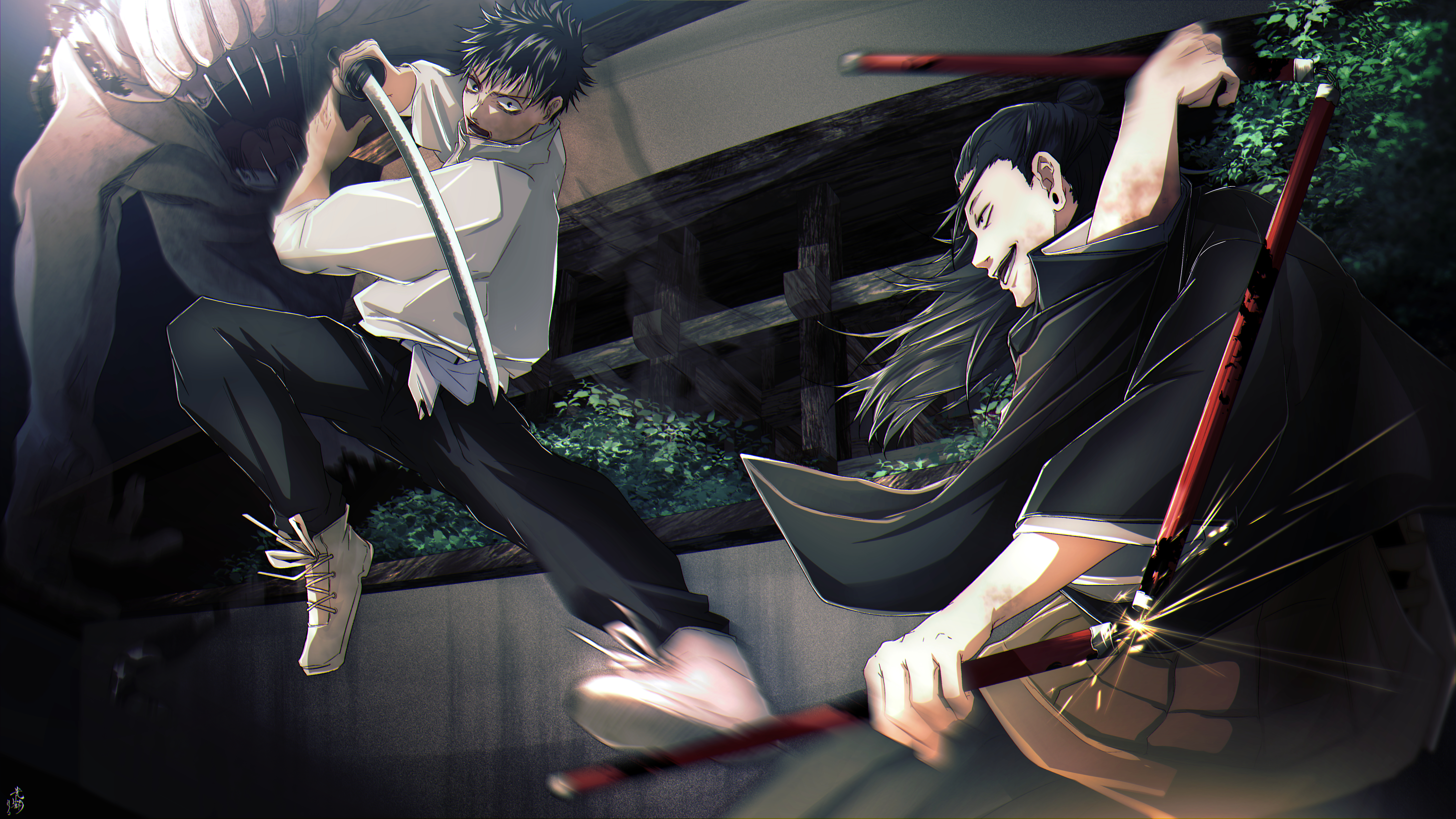 Suguru Geto and Yuta Okkotsu in Action 4K HD Wallpaper