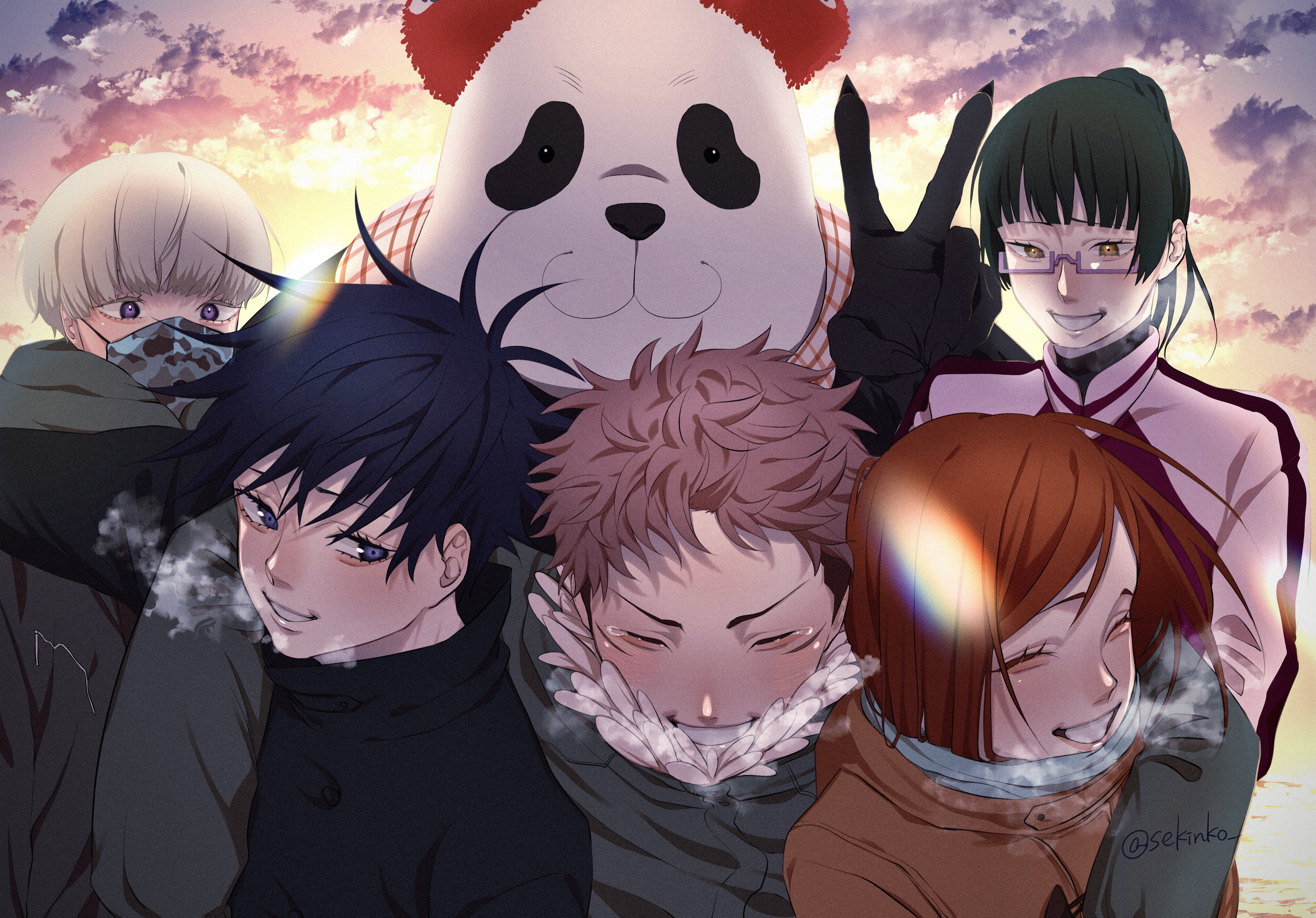 Jujutsu Kaisen Characters with Panda 4K HD Wallpaper