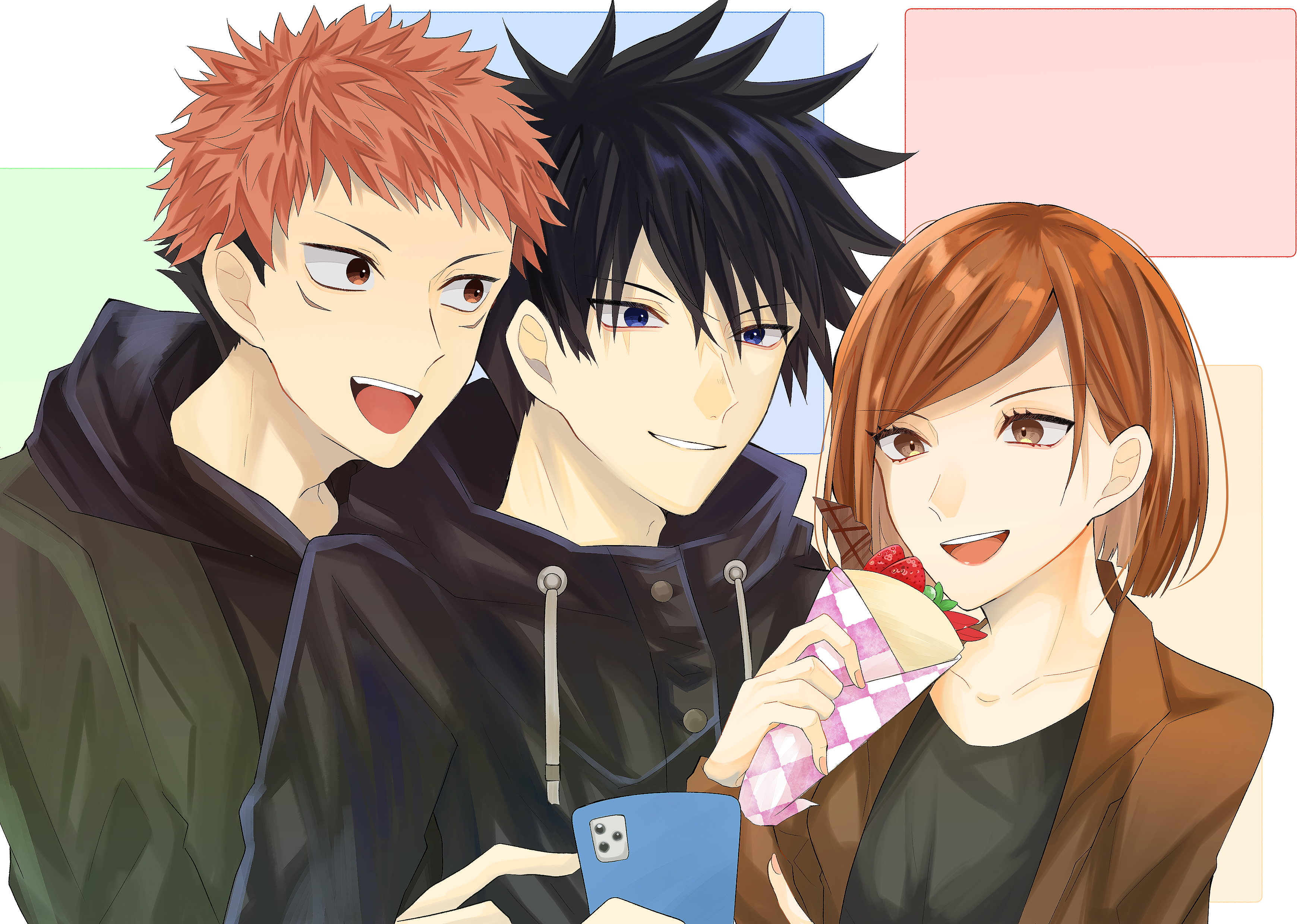 Yuji Itadori, Megumi Fushiguro, and Nobara Kugisaki HD Wallpaper