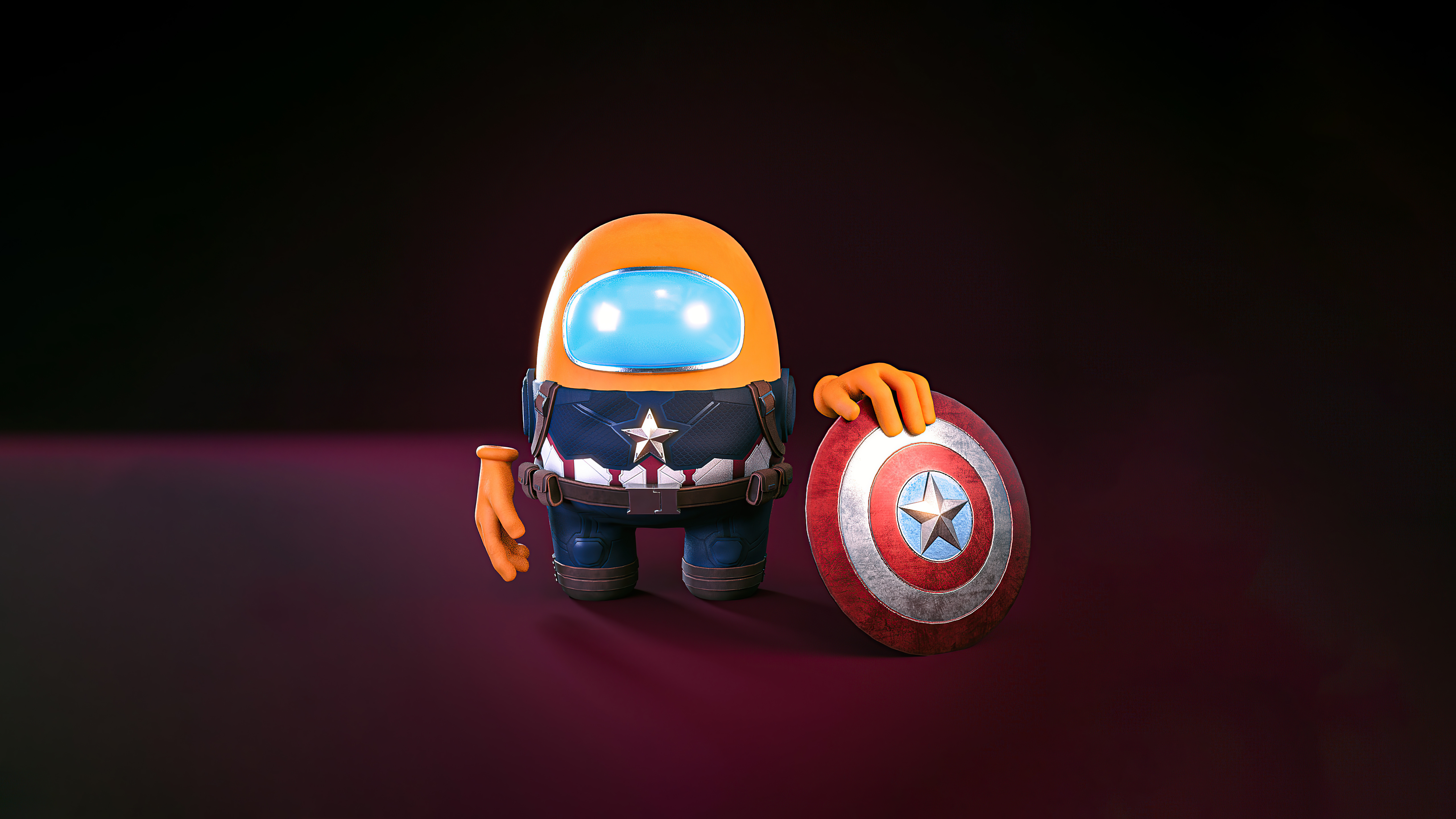 Among Us Captain America with Shield HD Wallpaper