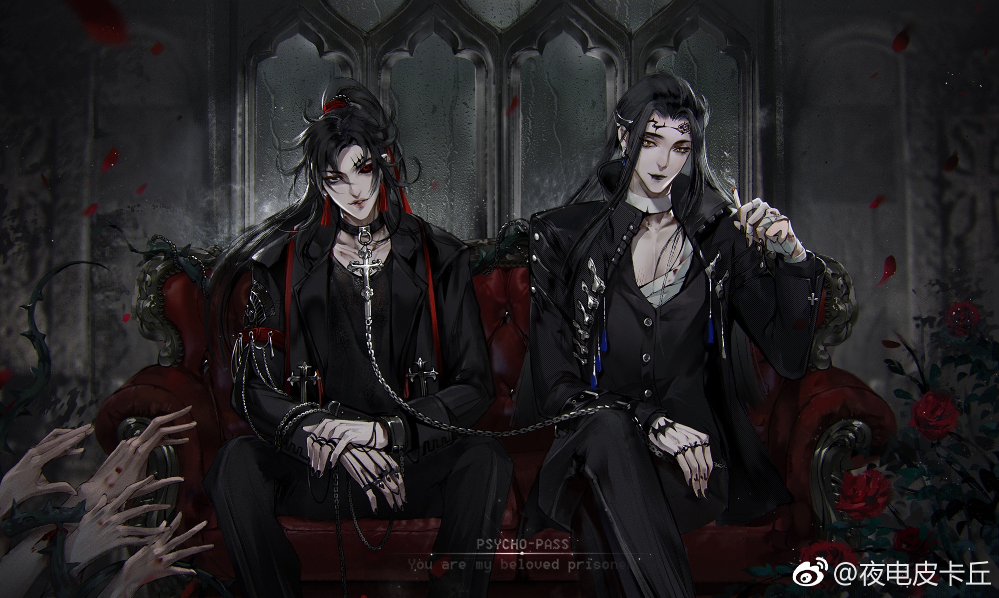 Lan Wangji and Wei Wuxian in Gothic Attire HD Wallpaper