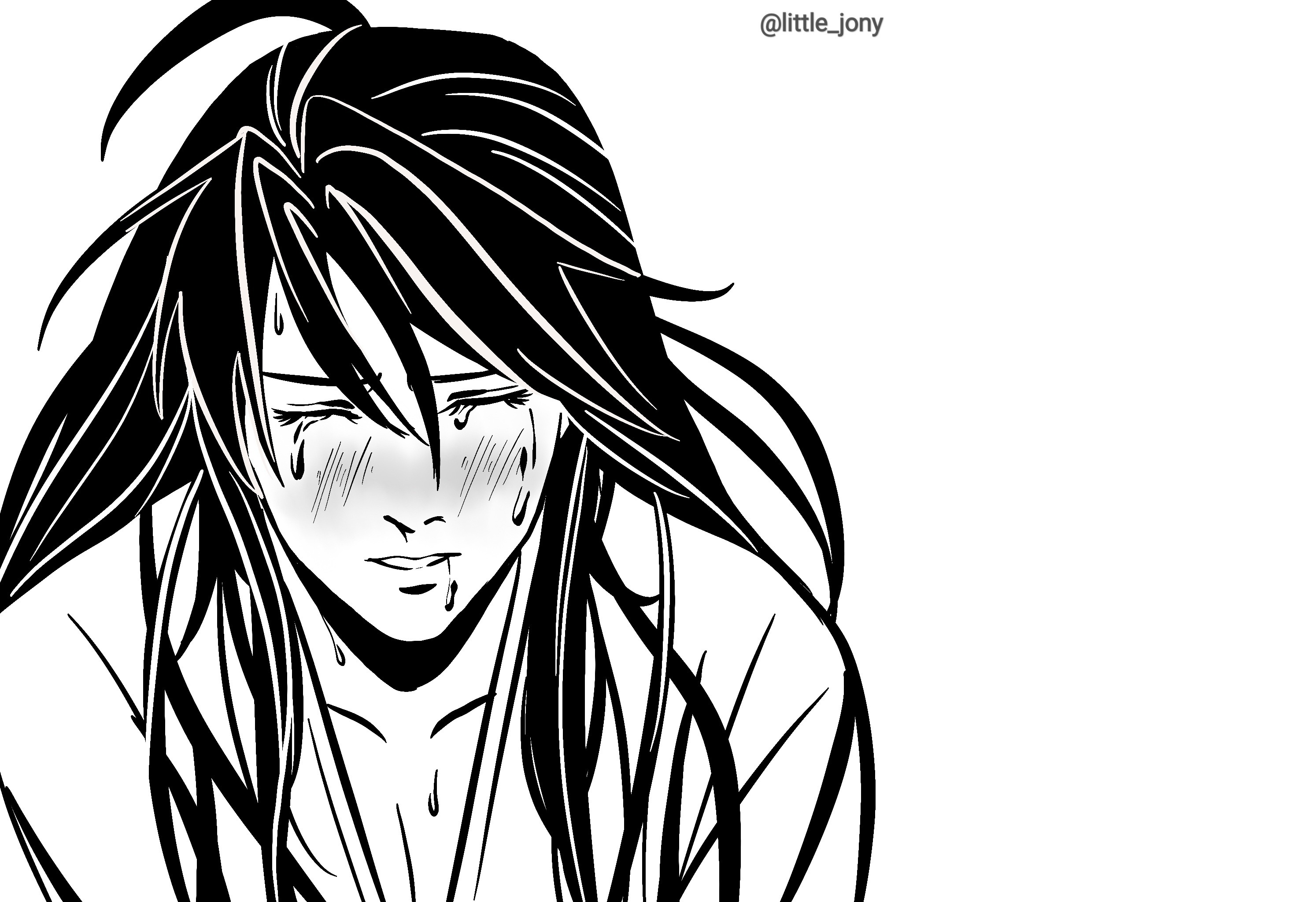 Wei Wuxian crying with tears and sweat HD Wallpaper