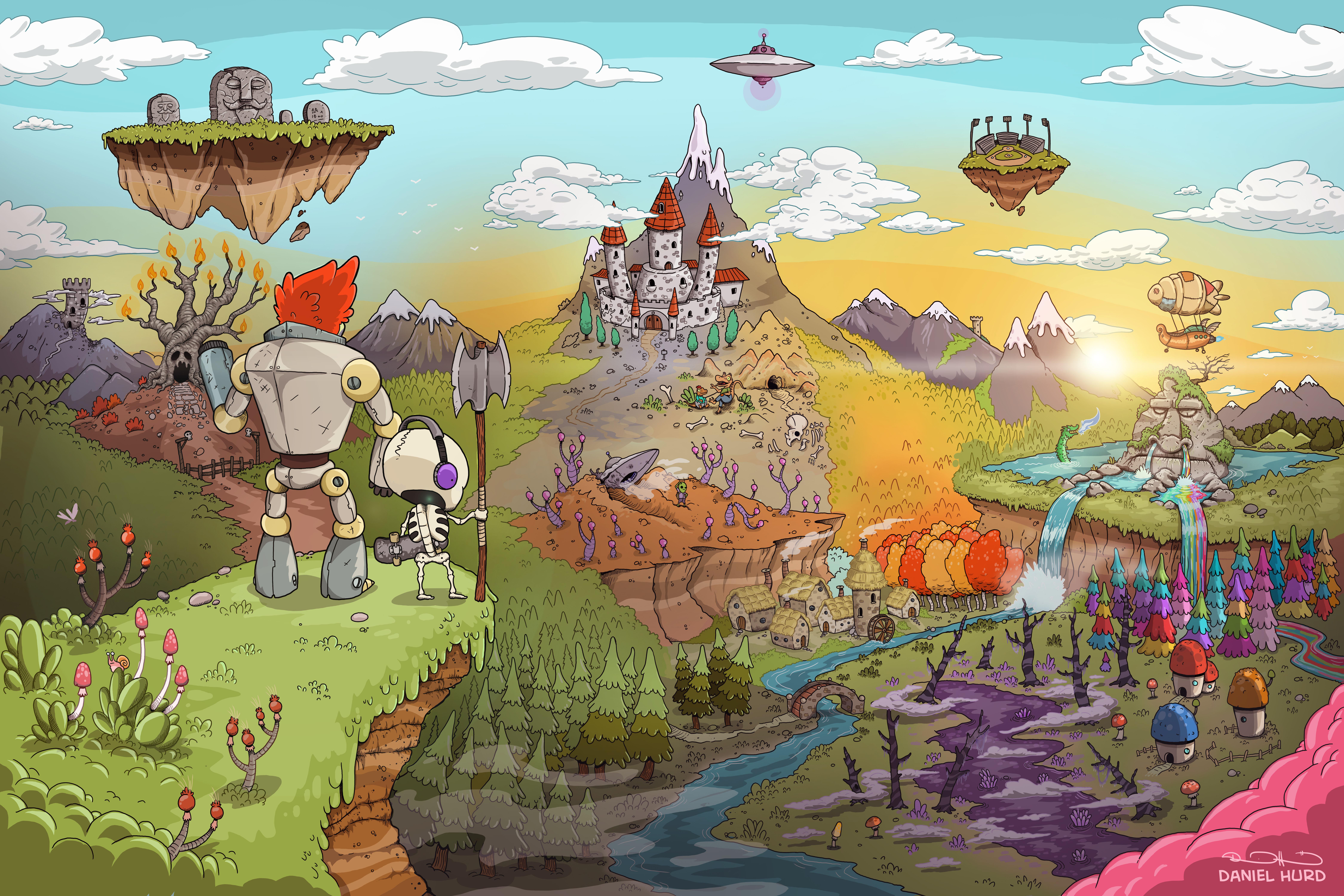 The Bold and The Boned Fantasy Landscape HD Wallpaper