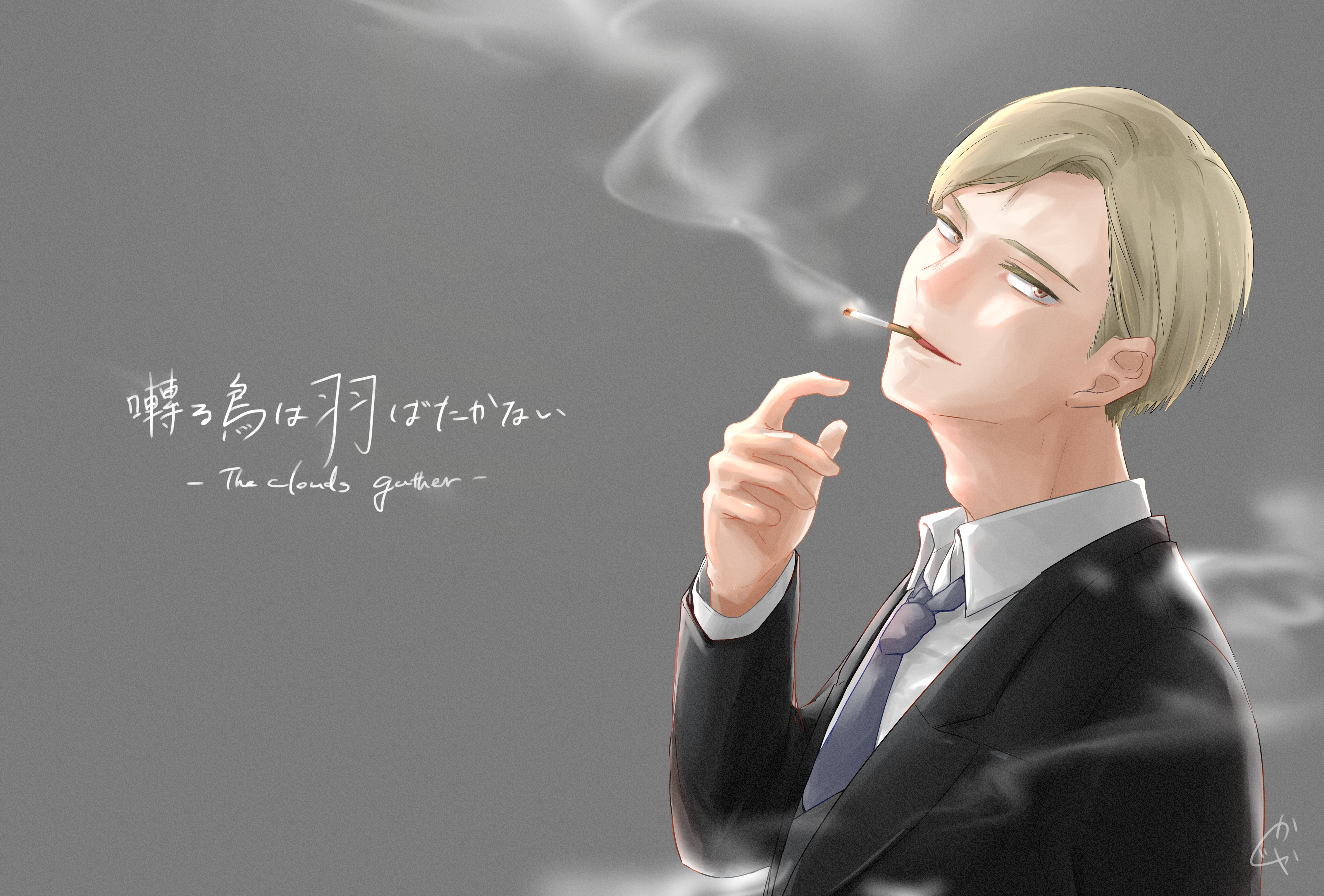 Yashiro from Twittering Birds Never Fly smoking HD Wallpaper