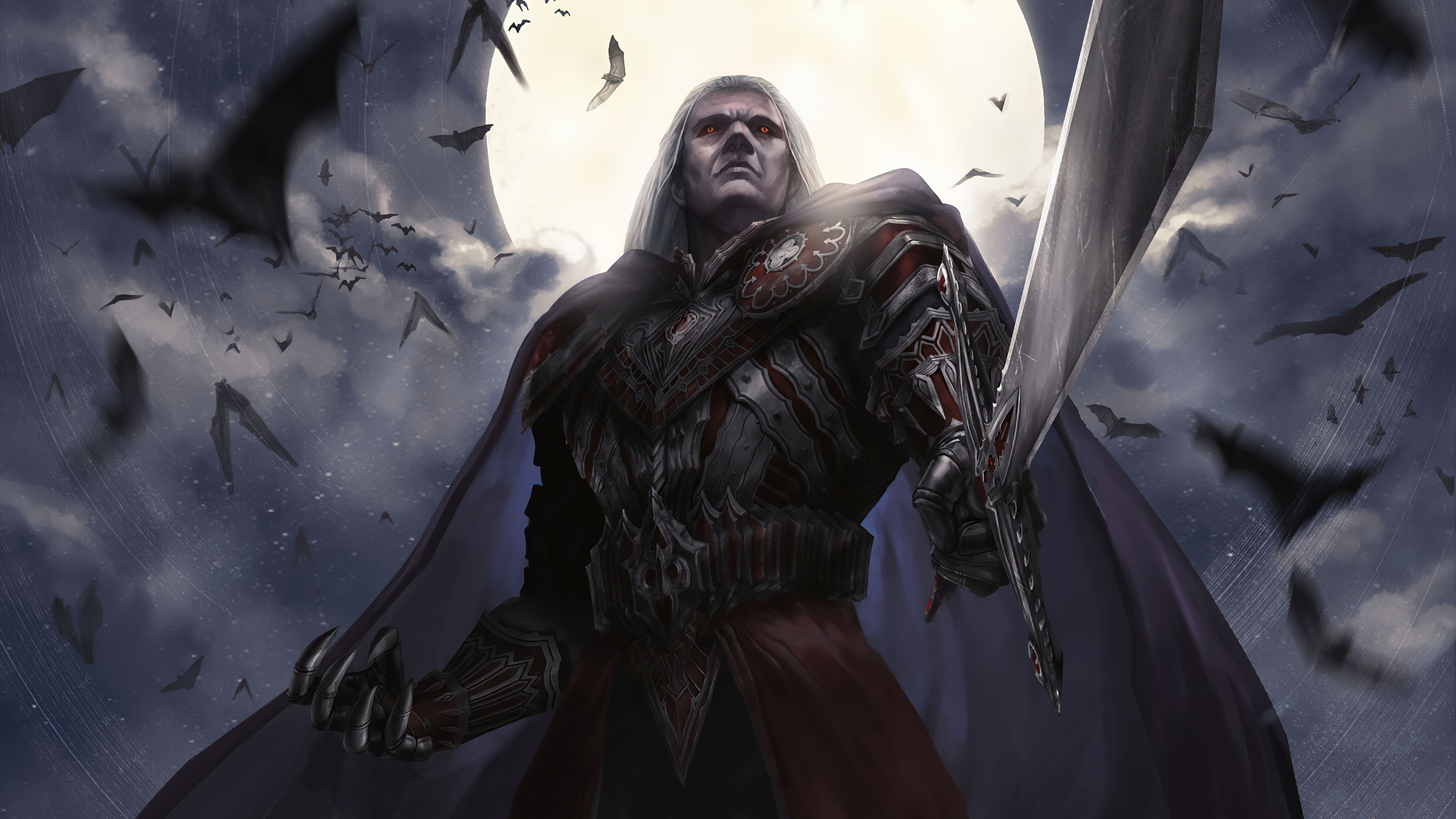 Magic: The Gathering 4K Warrior with Sword and Bats HD Wallpaper