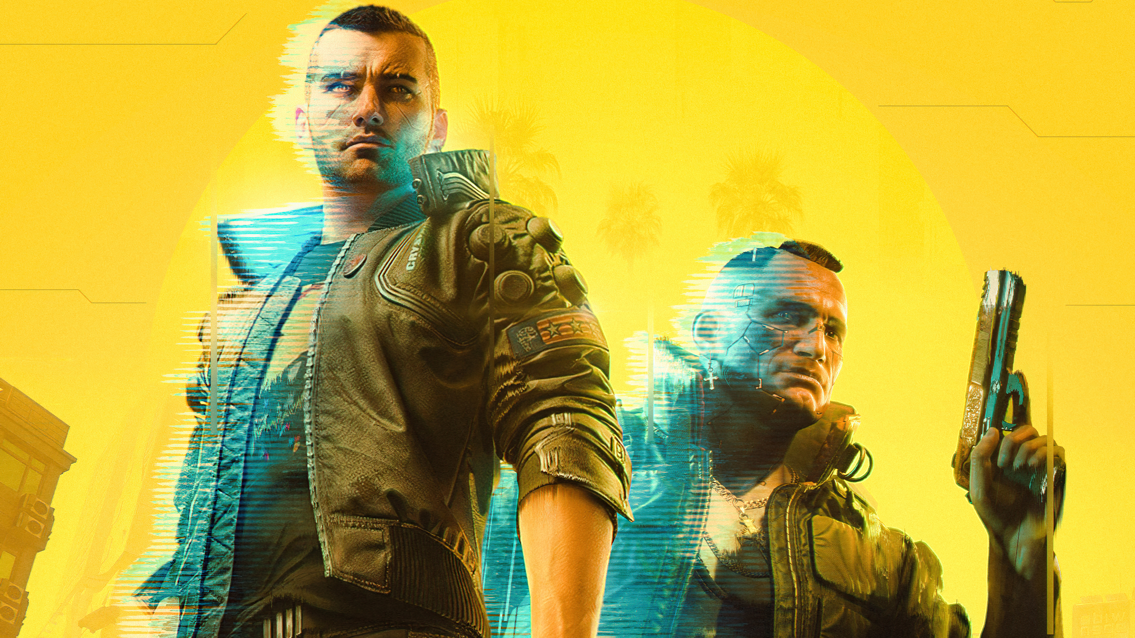 Cyberpunk 2077 4K: Two Men with Cybernetic Implants HD Wallpaper