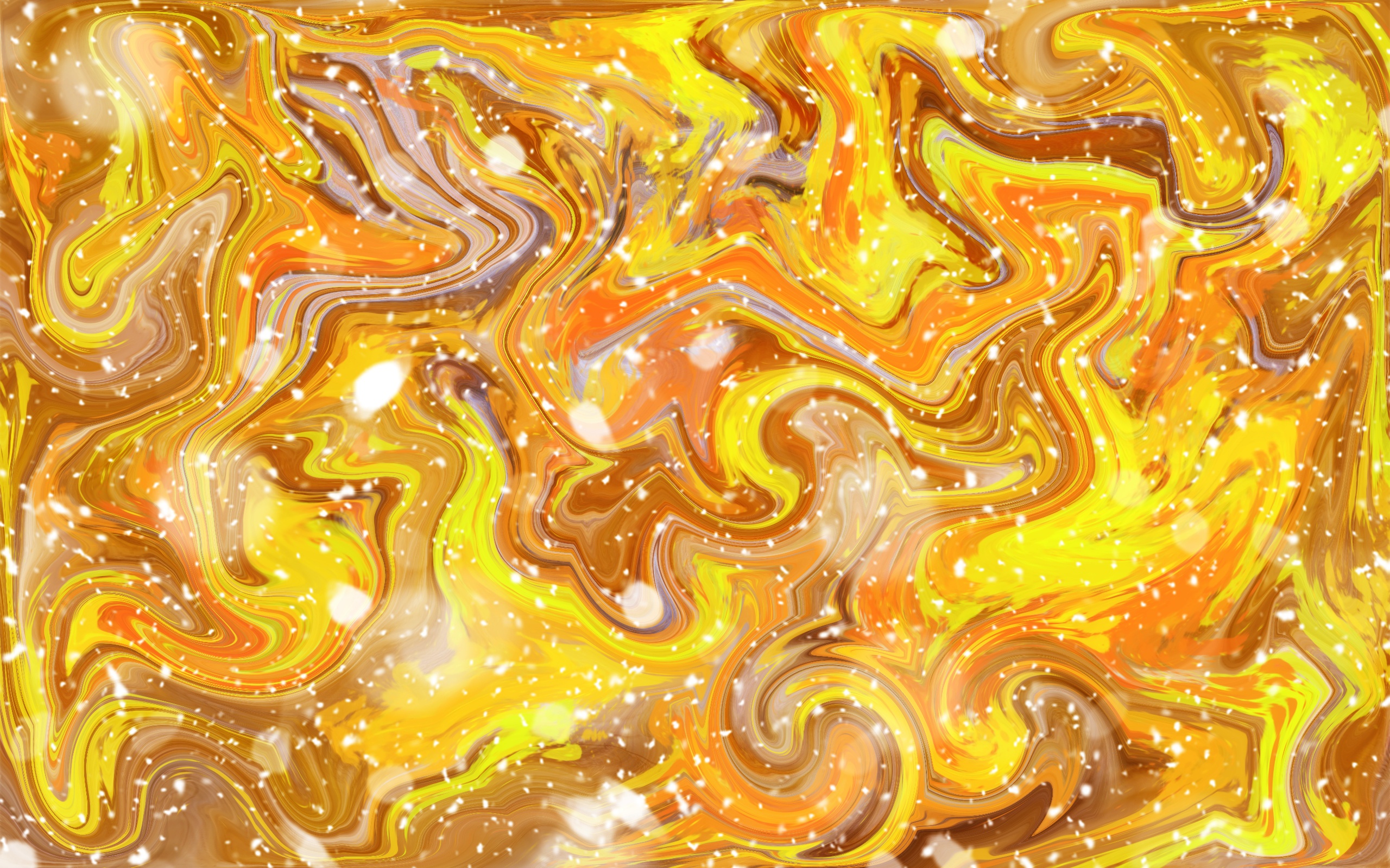 Abstract Yellow and Orange Swirls with Glitter HD Wallpaper
