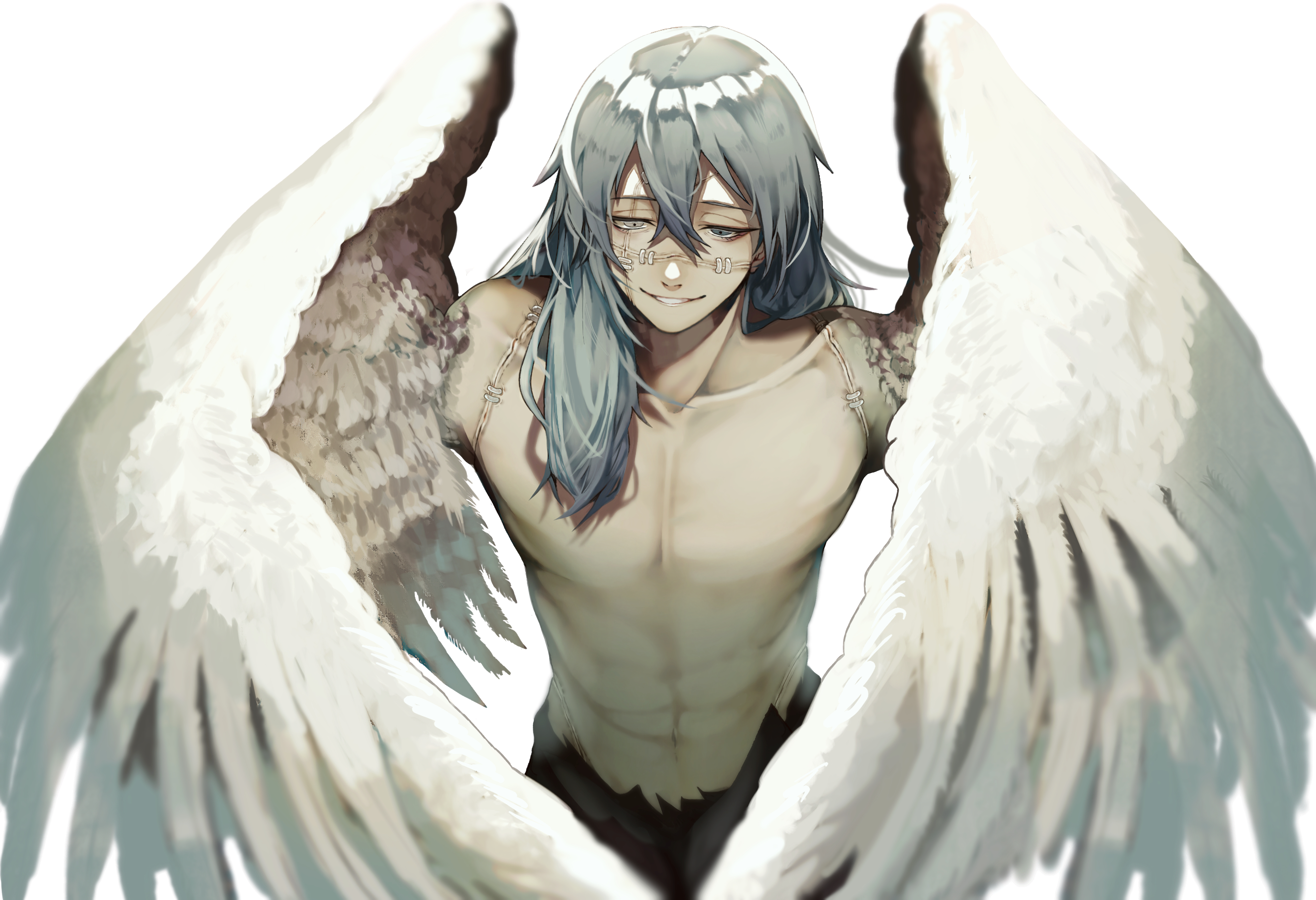 Mahito with White Wings HD Wallpaper