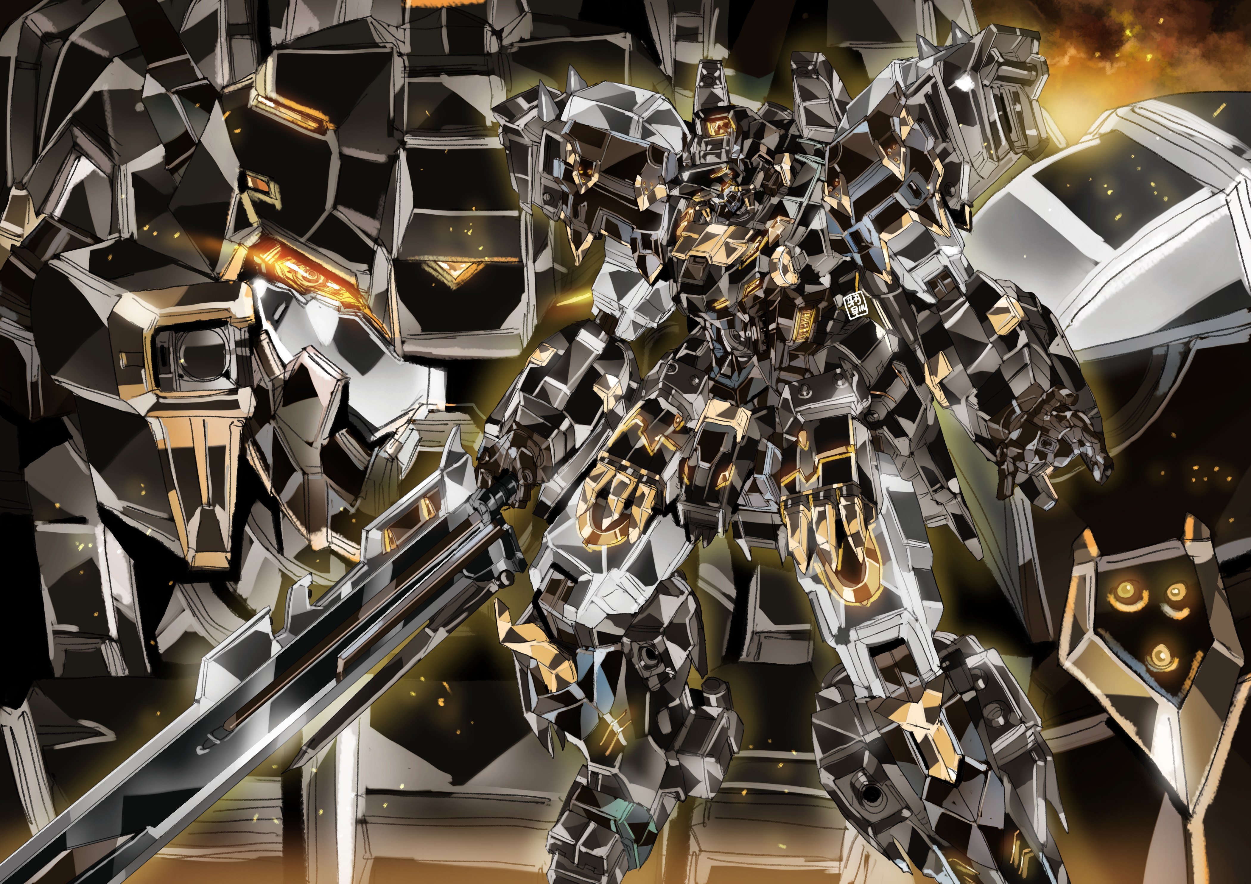 Gundam with a sword in 4K HD Wallpaper