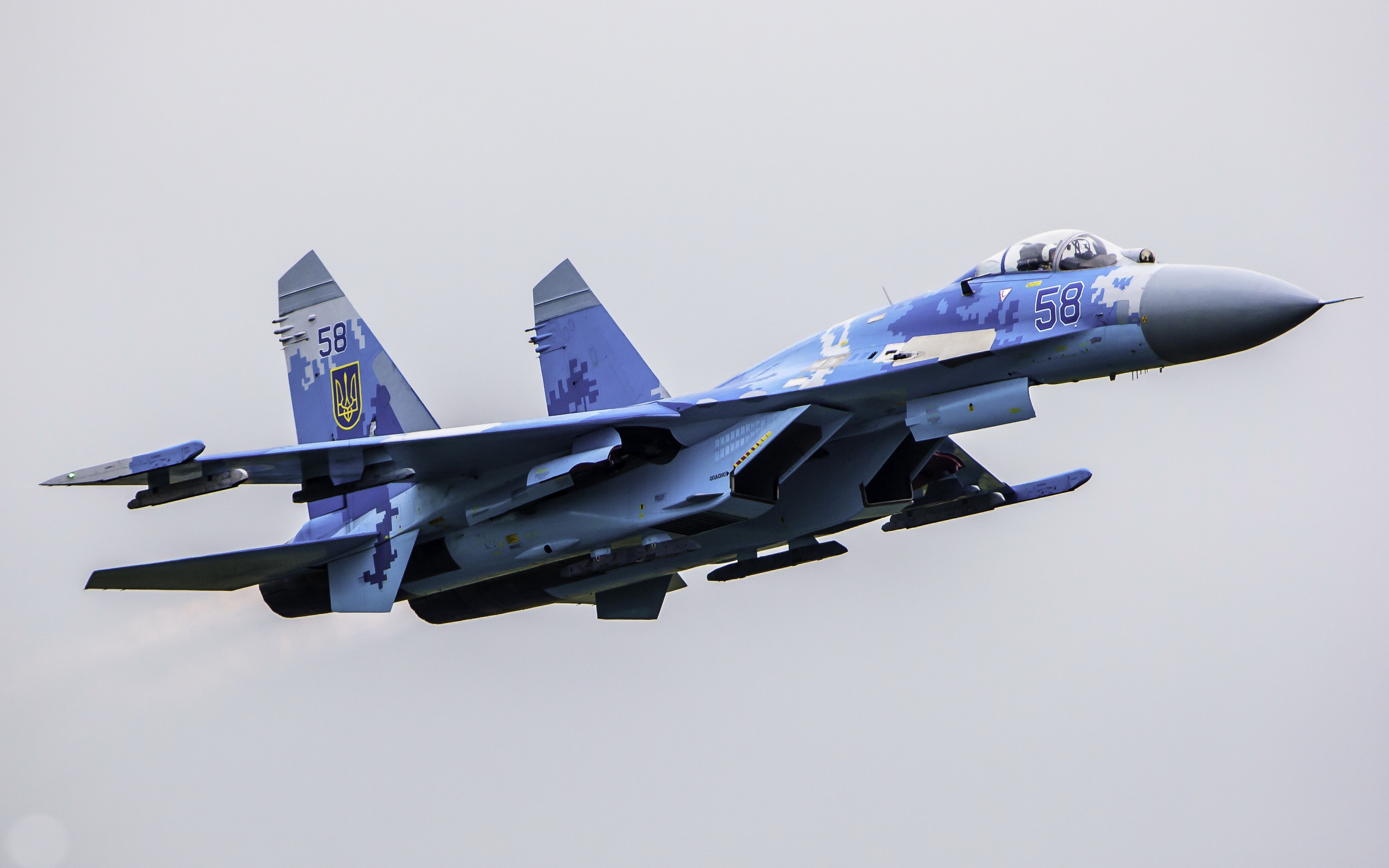 Ukrainian Air Force Sukhoi Su-27 Jet Fighter HD Wallpaper