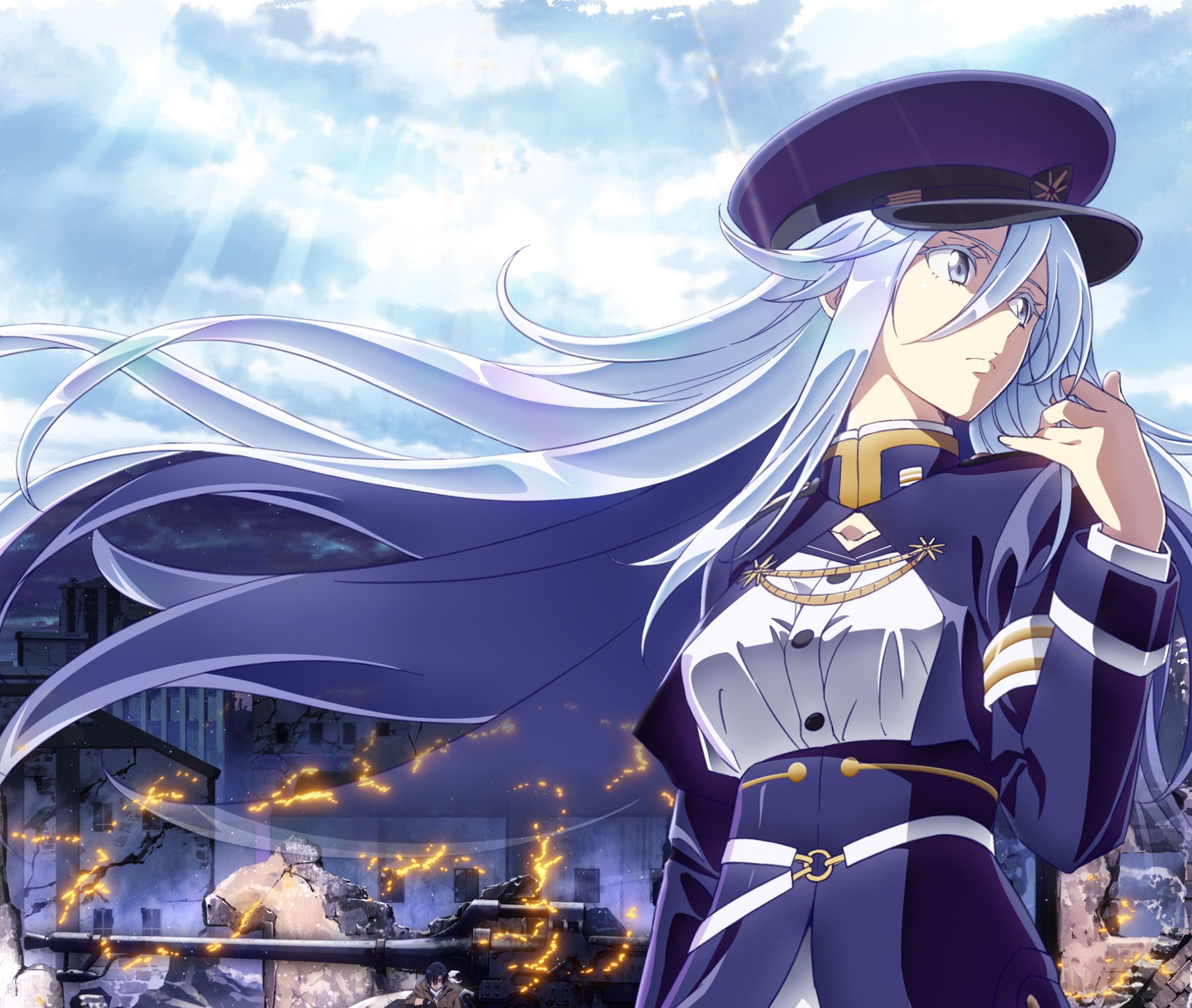 Vladilena Mirizé in a military uniform HD Wallpaper
