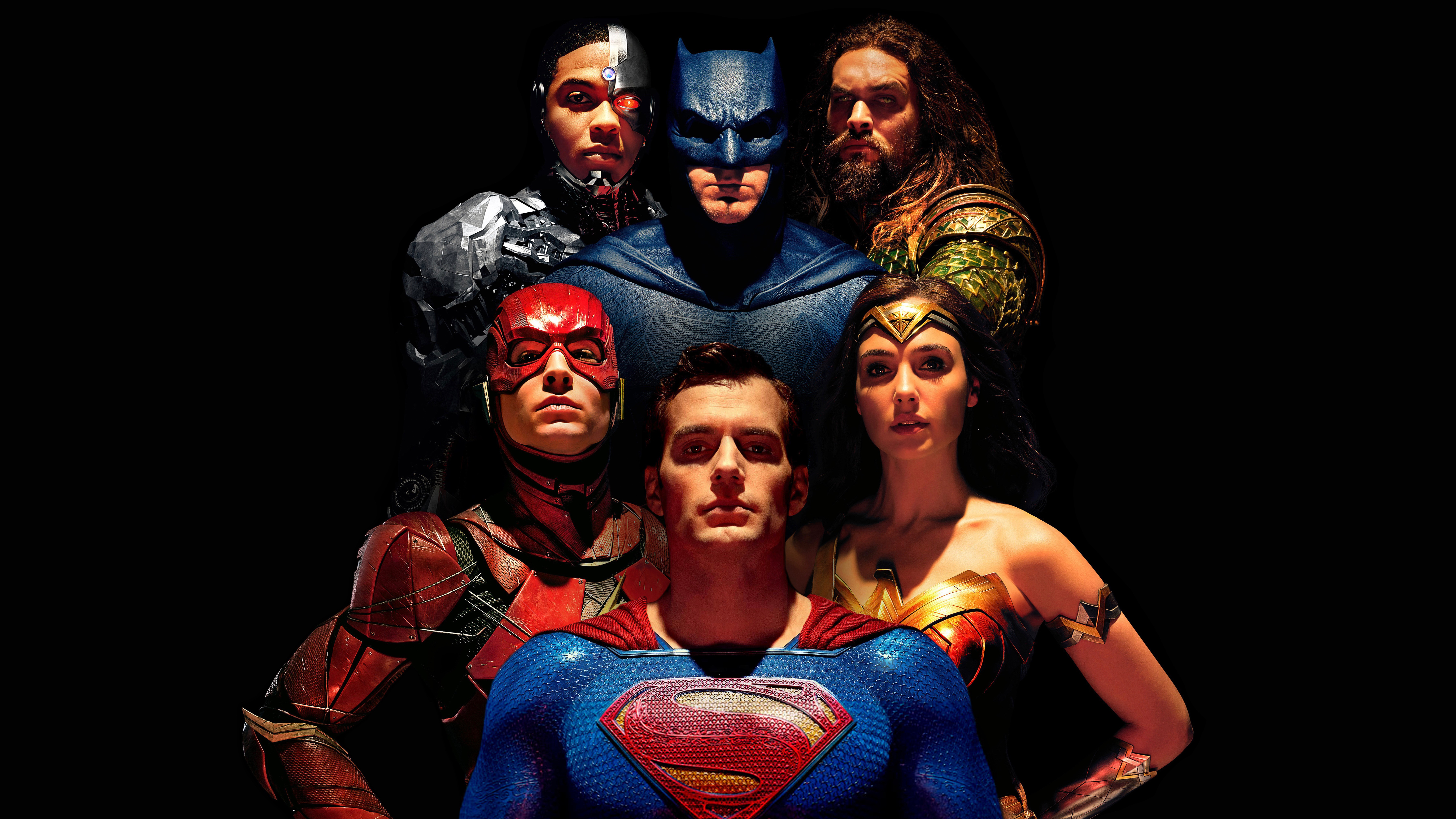 Justice League characters: Superman, Batman, Wonder Woman, Aquaman, Flash, Cyborg HD Wallpaper