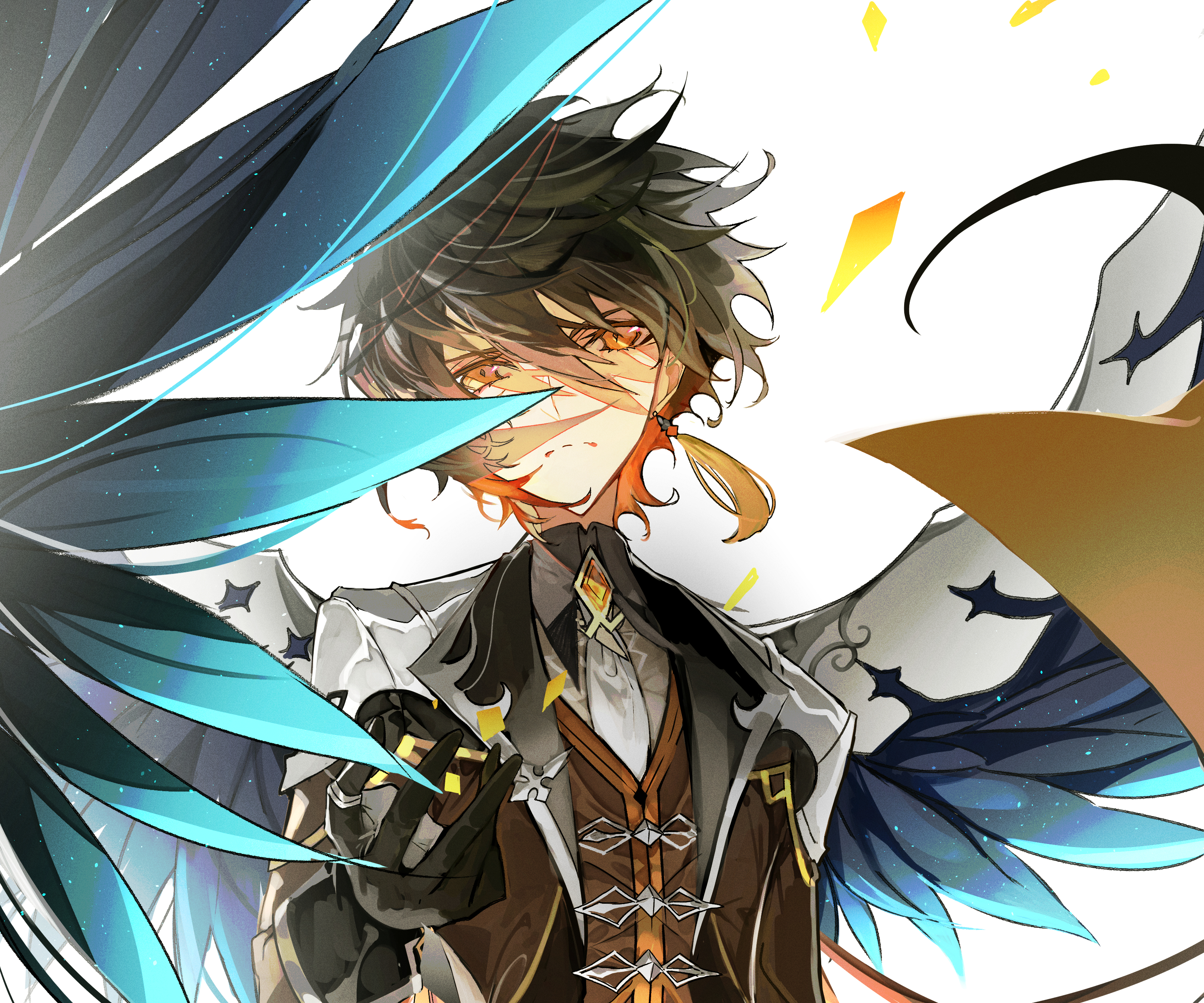 Zhongli from Genshin Impact with wings HD Wallpaper