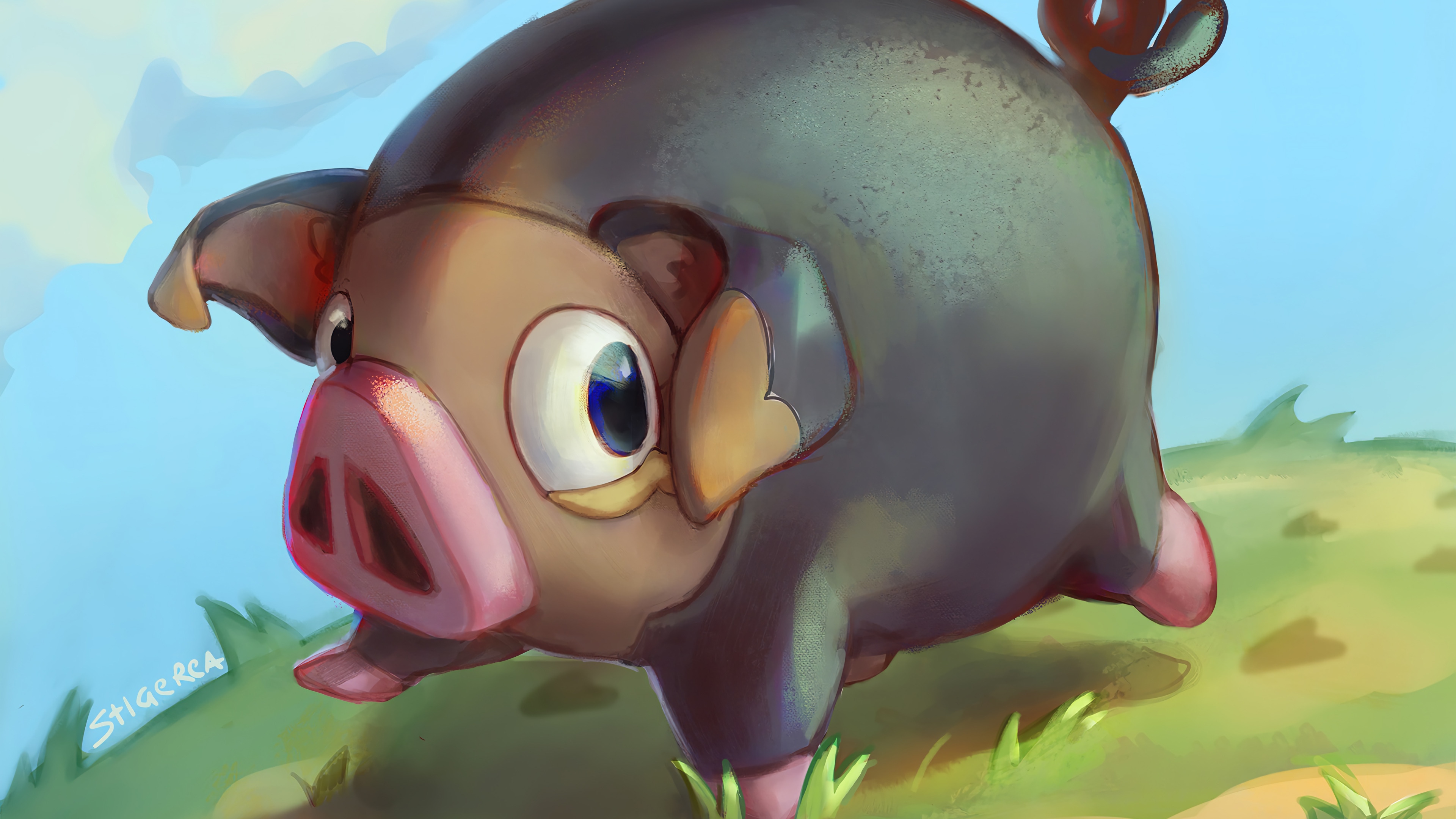 Lechonk from Pokemon Scarlet and Violet 4K HD Wallpaper