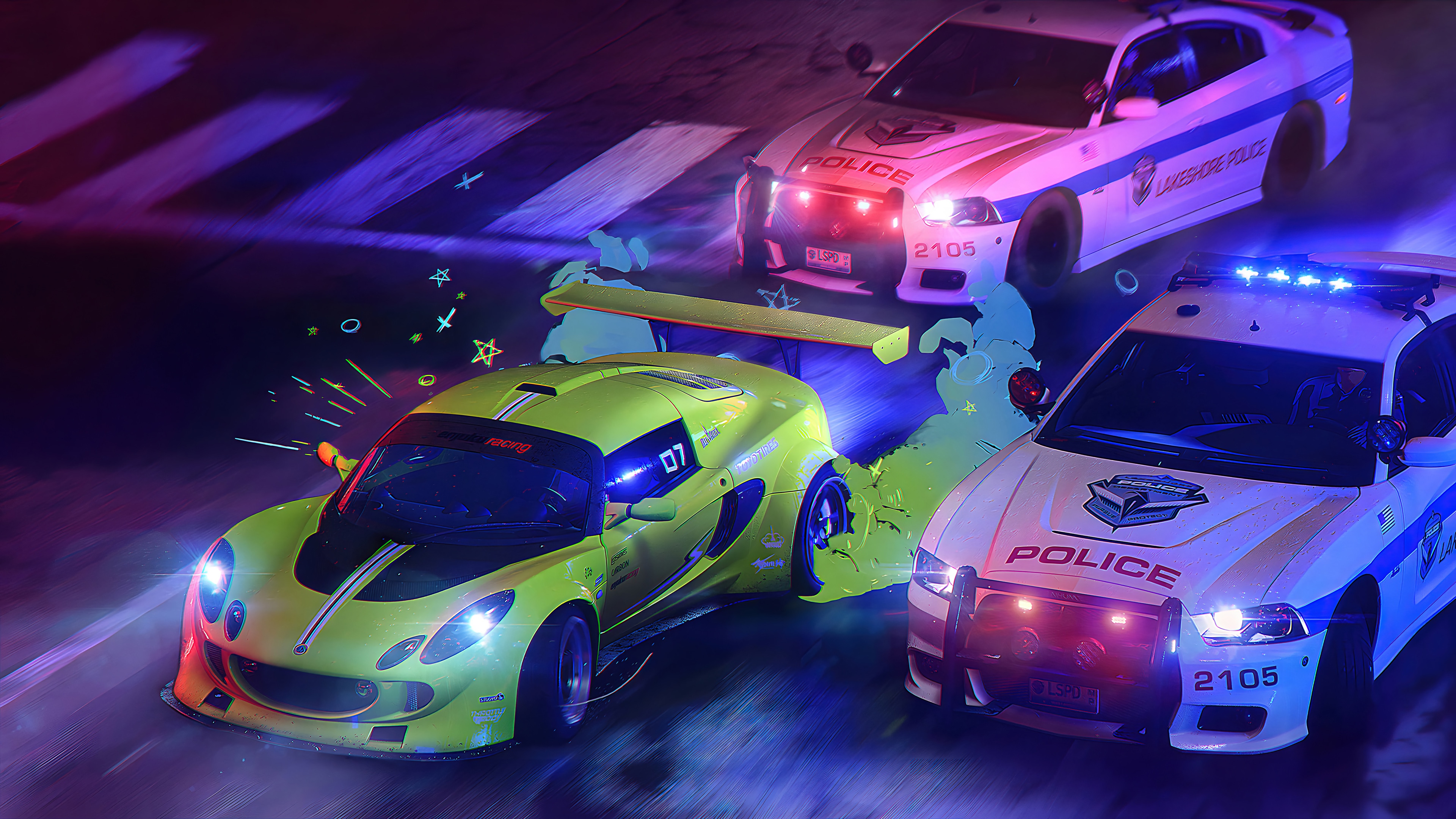 Need for Speed Unbound 4K car chase HD Wallpaper