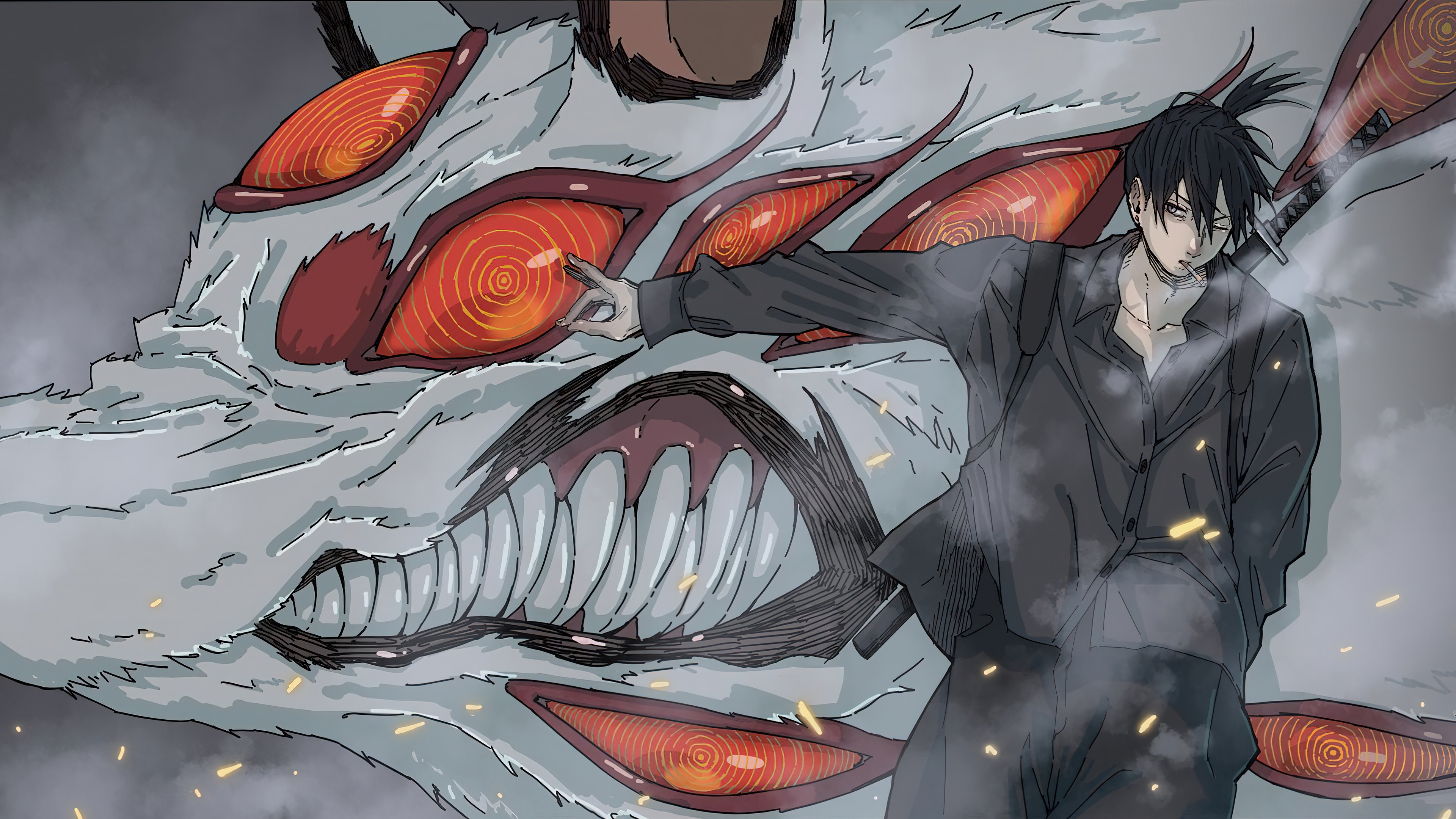 Aki Hayakawa and the Devil in Chainsaw Man 4K HD Wallpaper