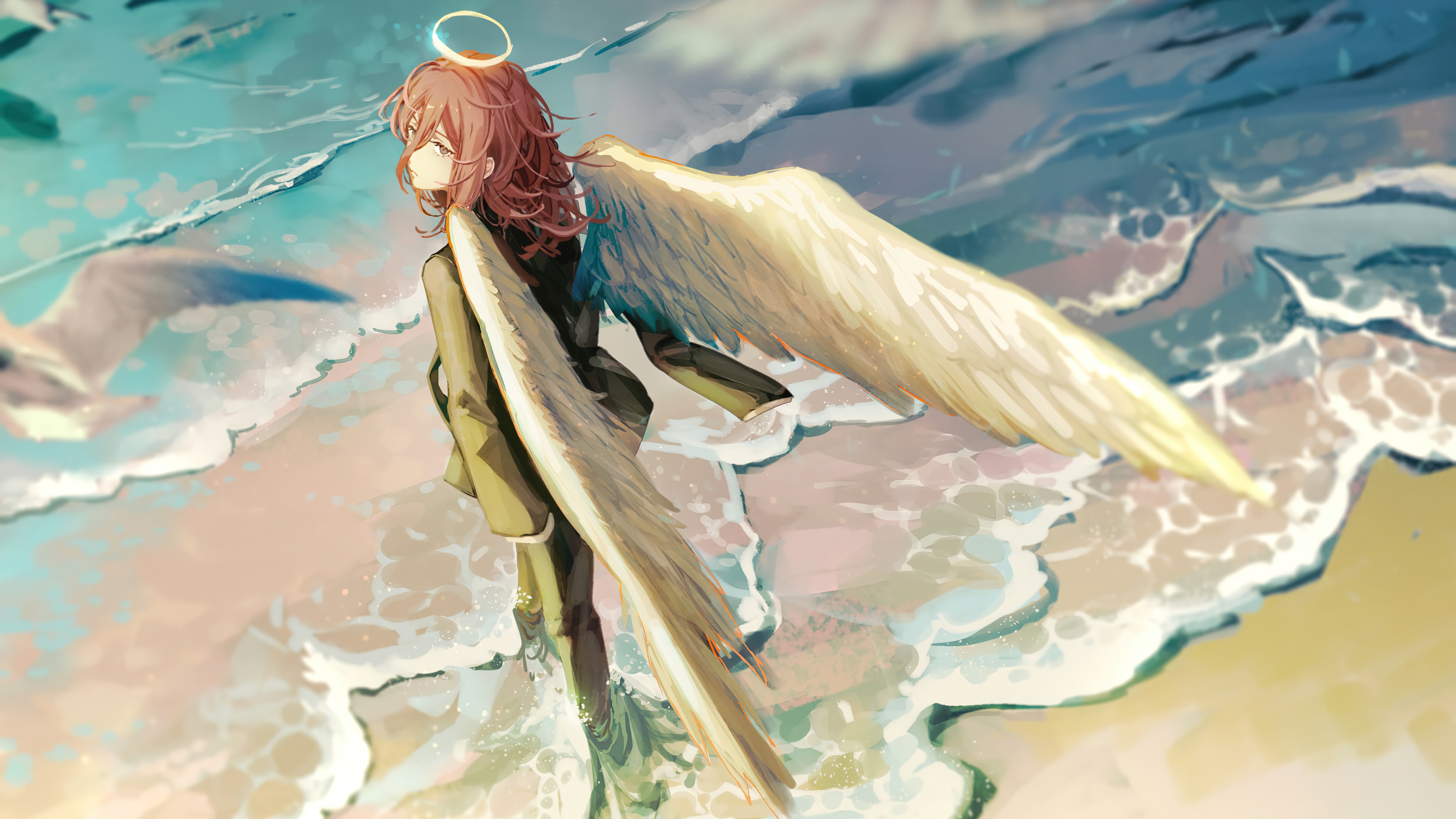 Angel Devil on a Beach 4K HD Wallpaper