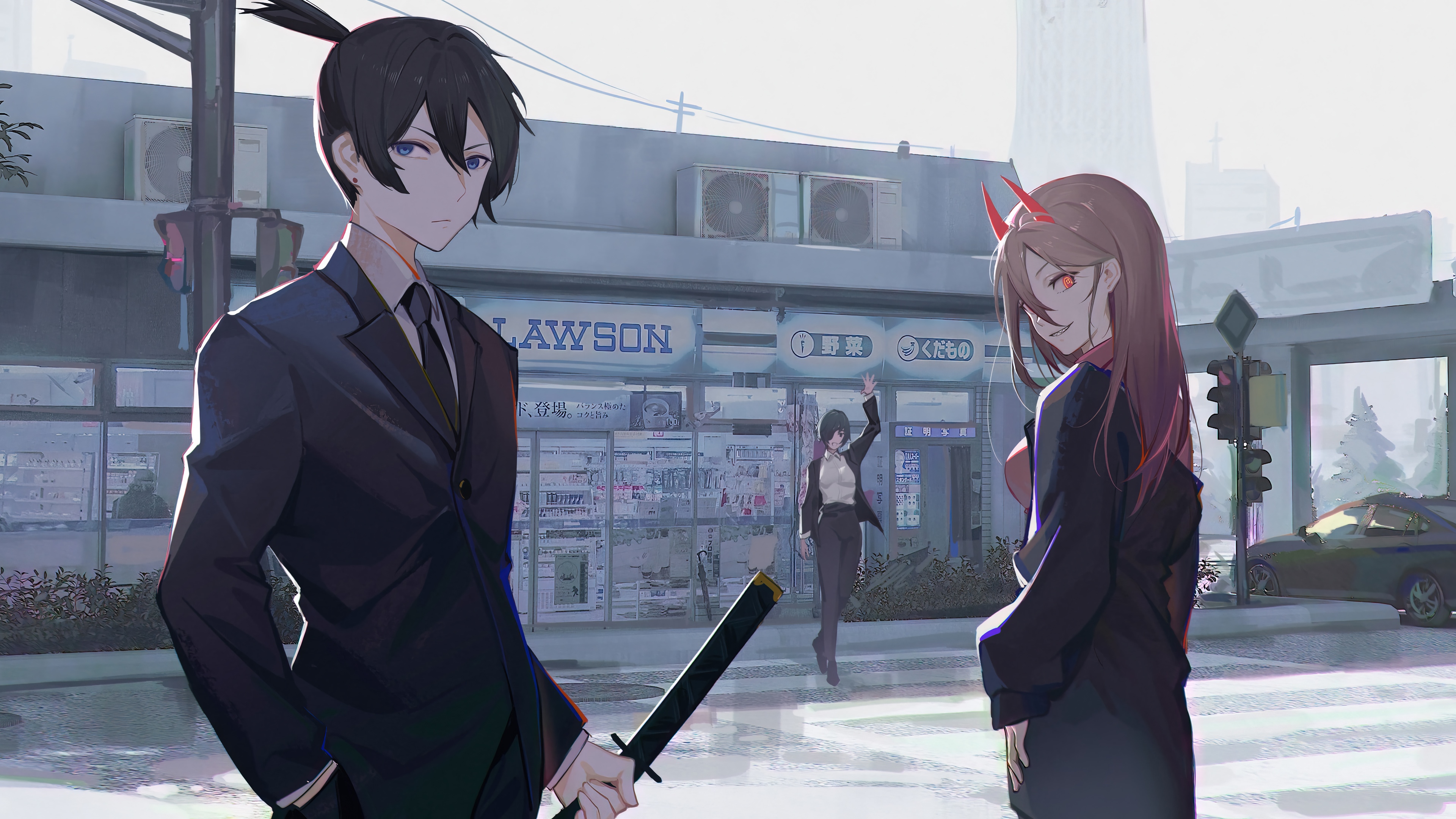 Chainsaw Man: Aki Hayakawa, Power, and Himeno HD Wallpaper
