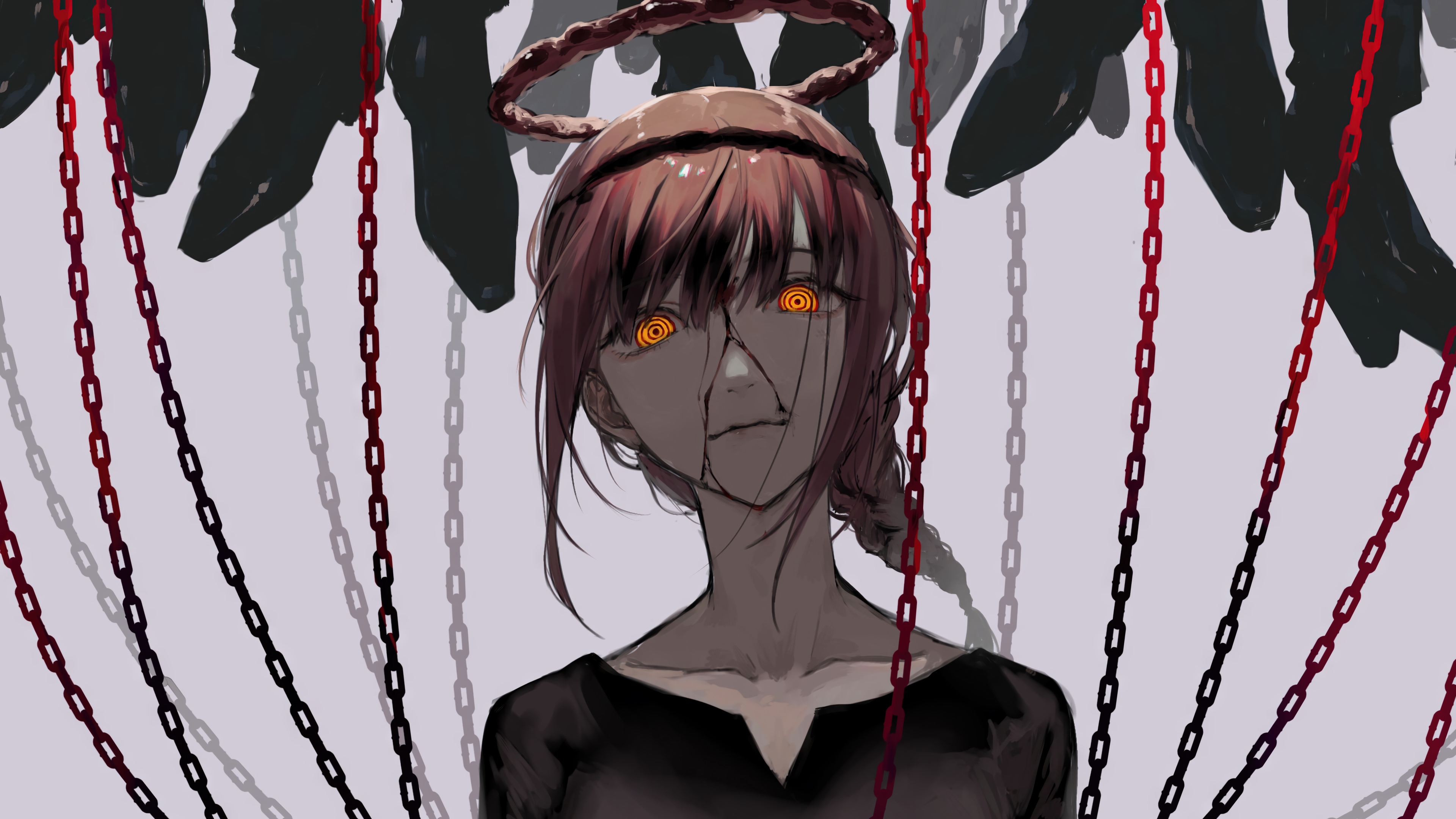 Makima from Chainsaw Man with chains HD Wallpaper