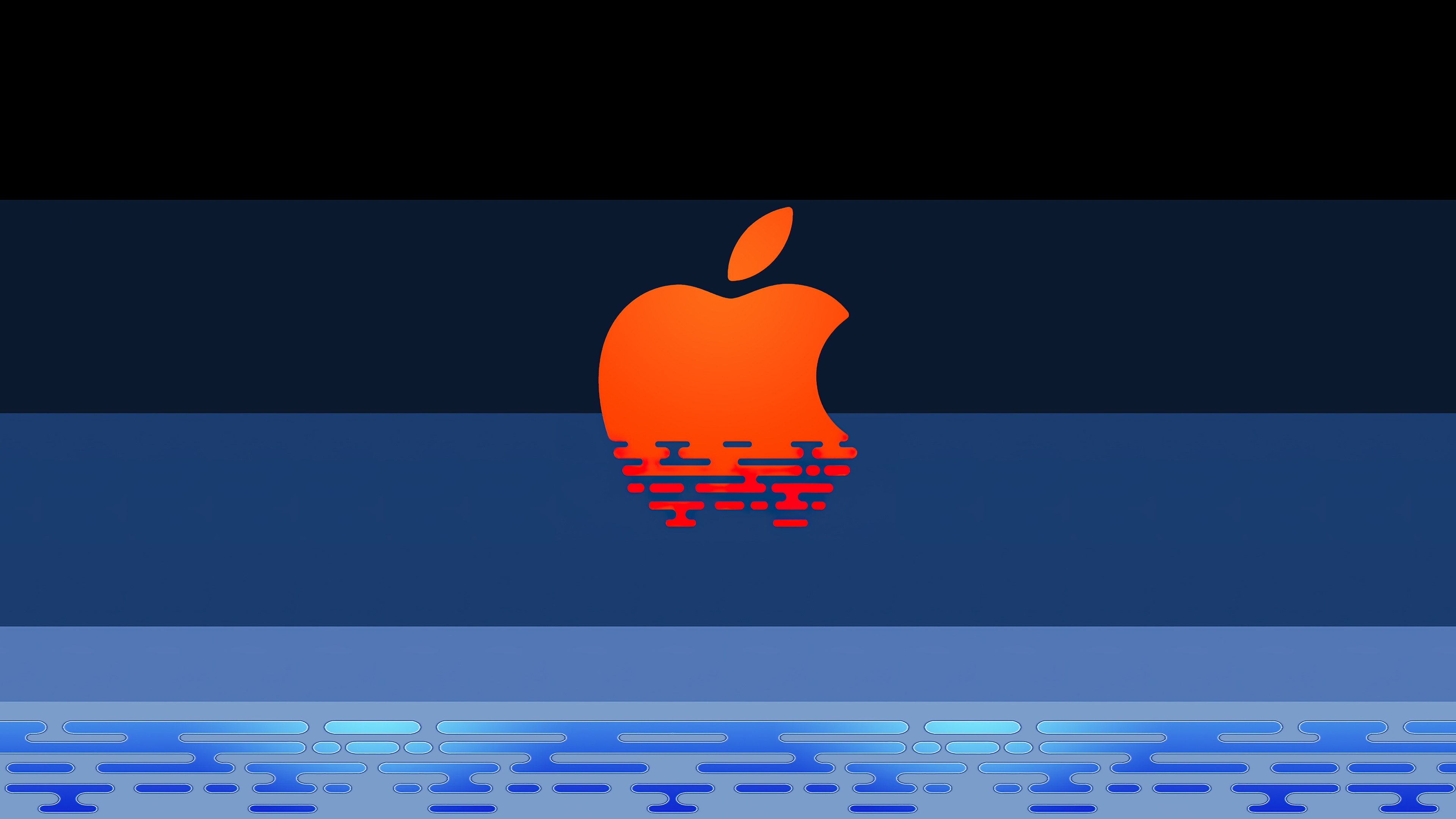 Apple Logo Reflected in Water HD Wallpaper