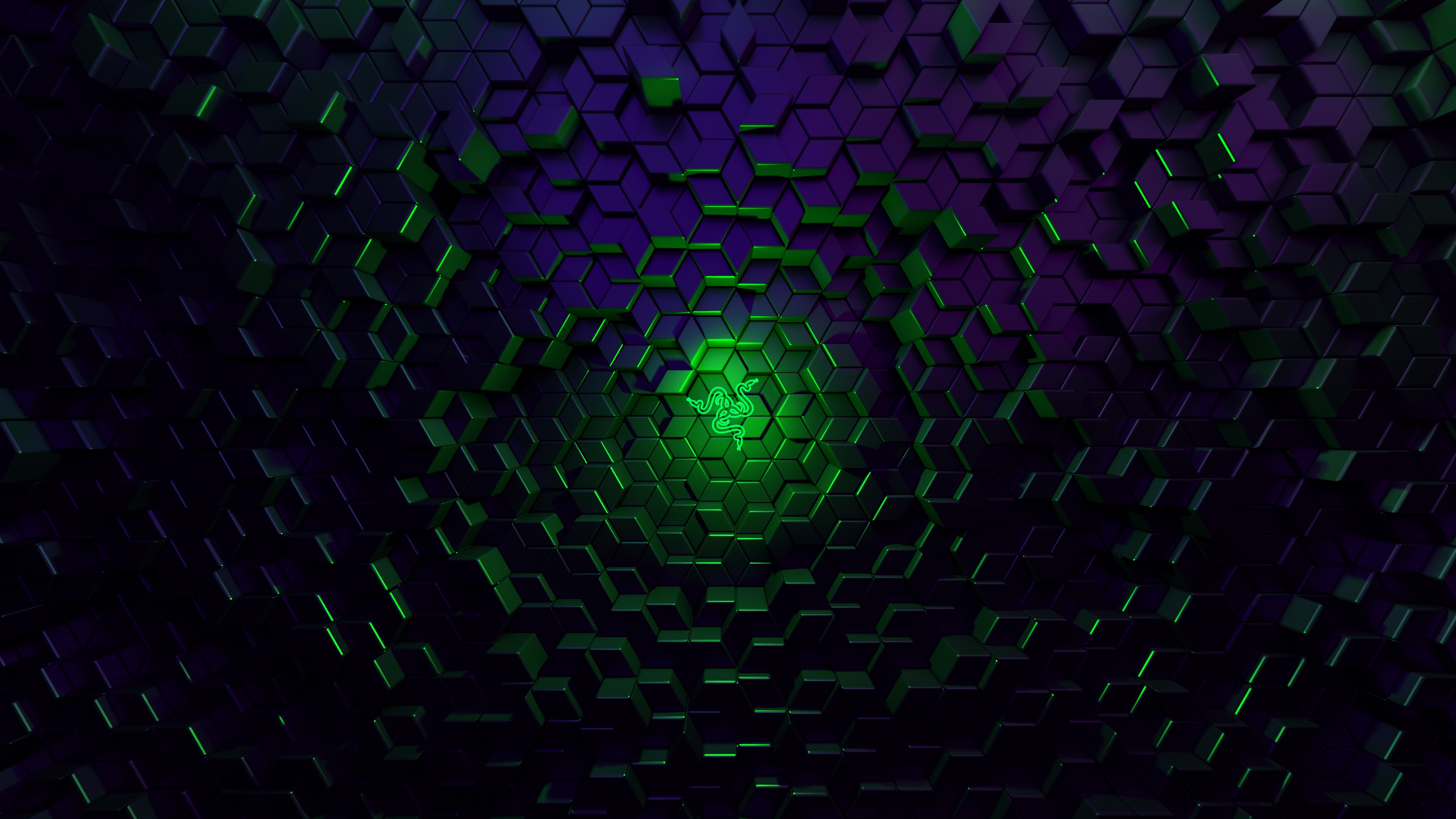 Razer Logo on Hexagonal Pattern 4K HD Wallpaper