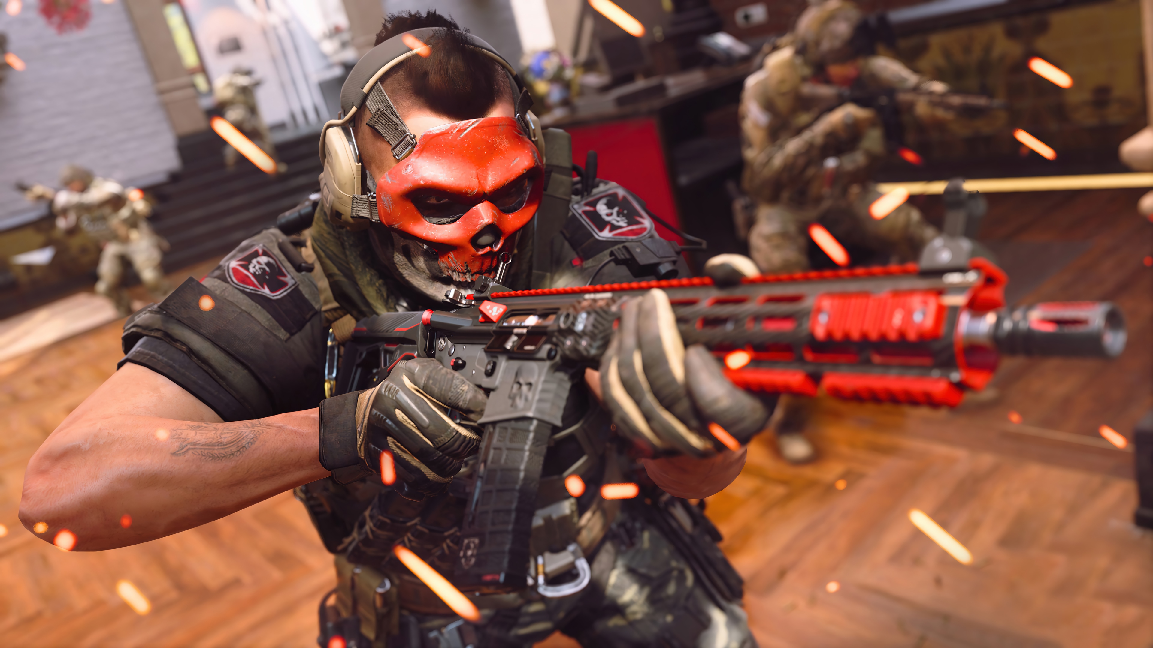 Call of Duty: Modern Warfare 2 Soldier with Red Skull Mask HD Wallpaper