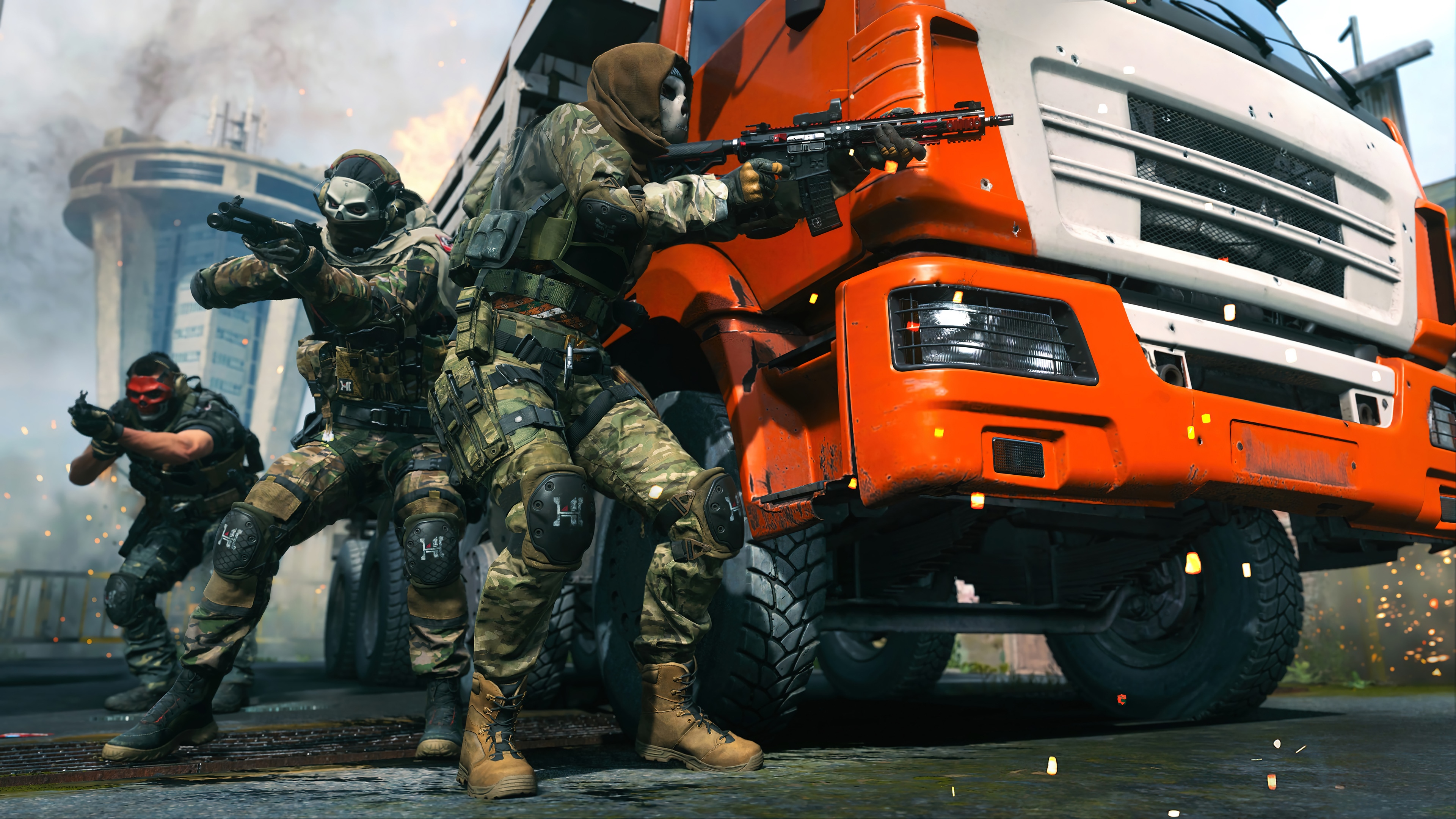 Call of Duty: Modern Warfare 2 soldiers near a truck HD Wallpaper