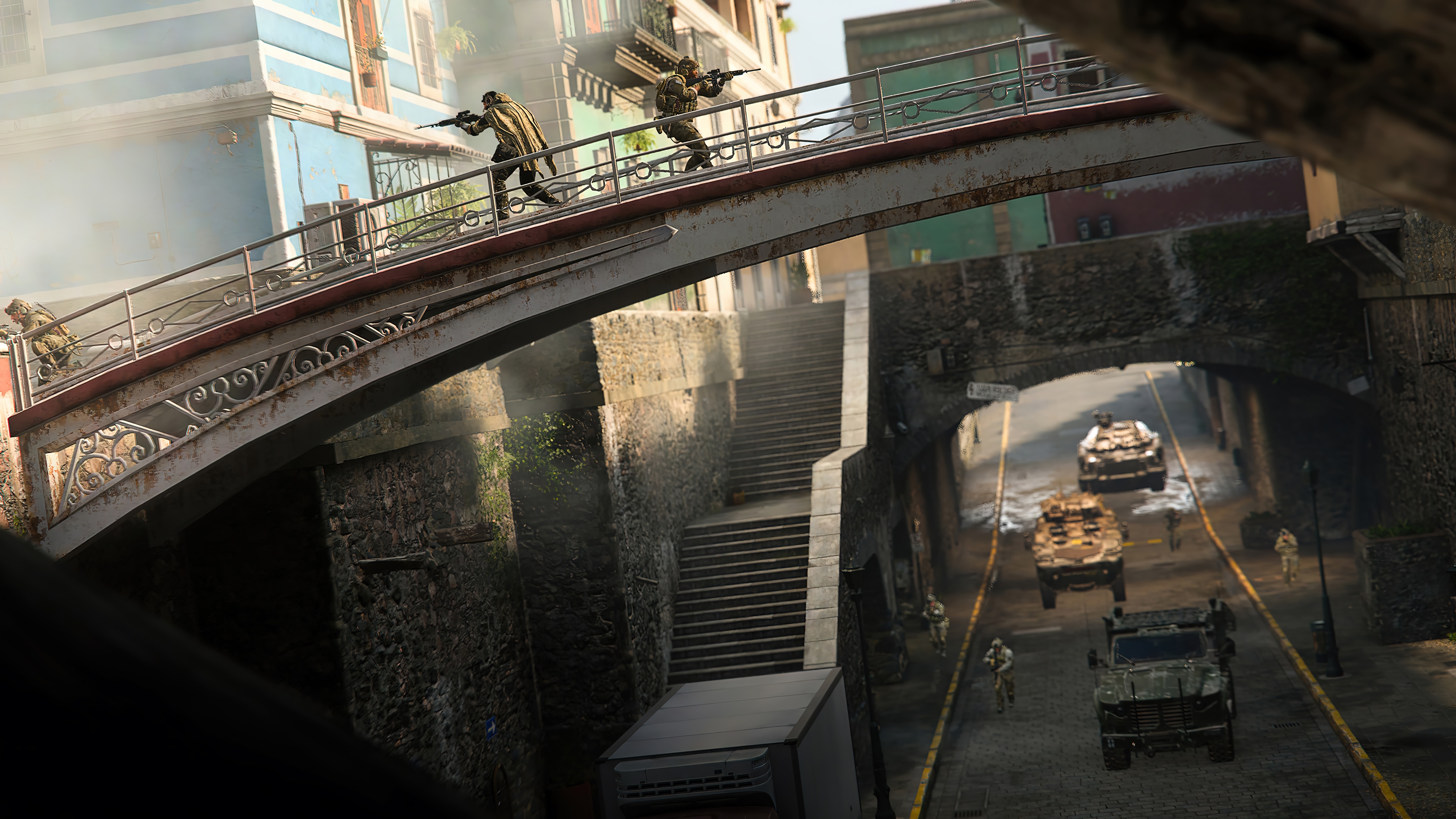 Call of Duty: Modern Warfare 2 soldiers on a bridge HD Wallpaper