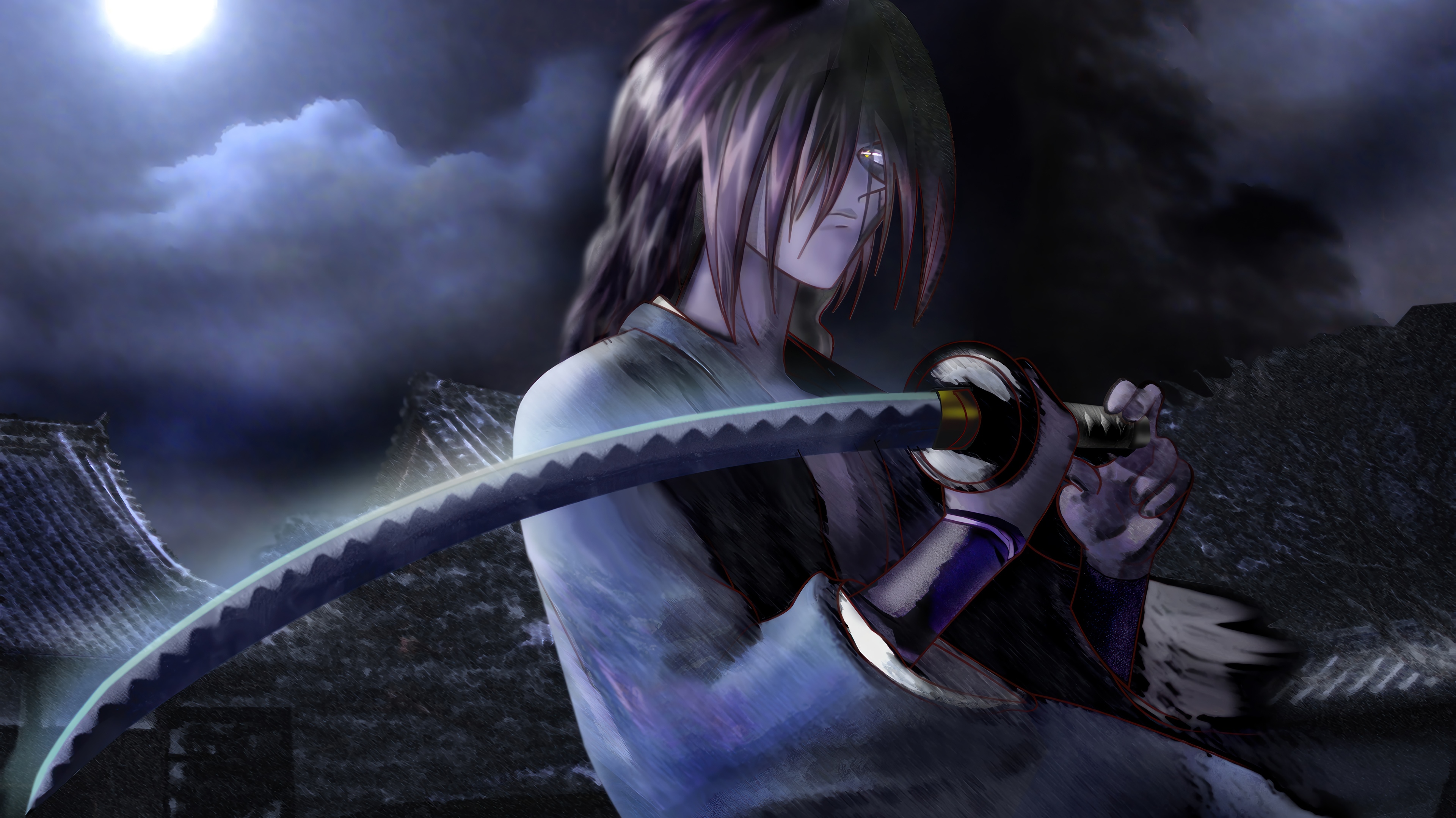 Kenshin Himura with Katana in 4K HD Wallpaper