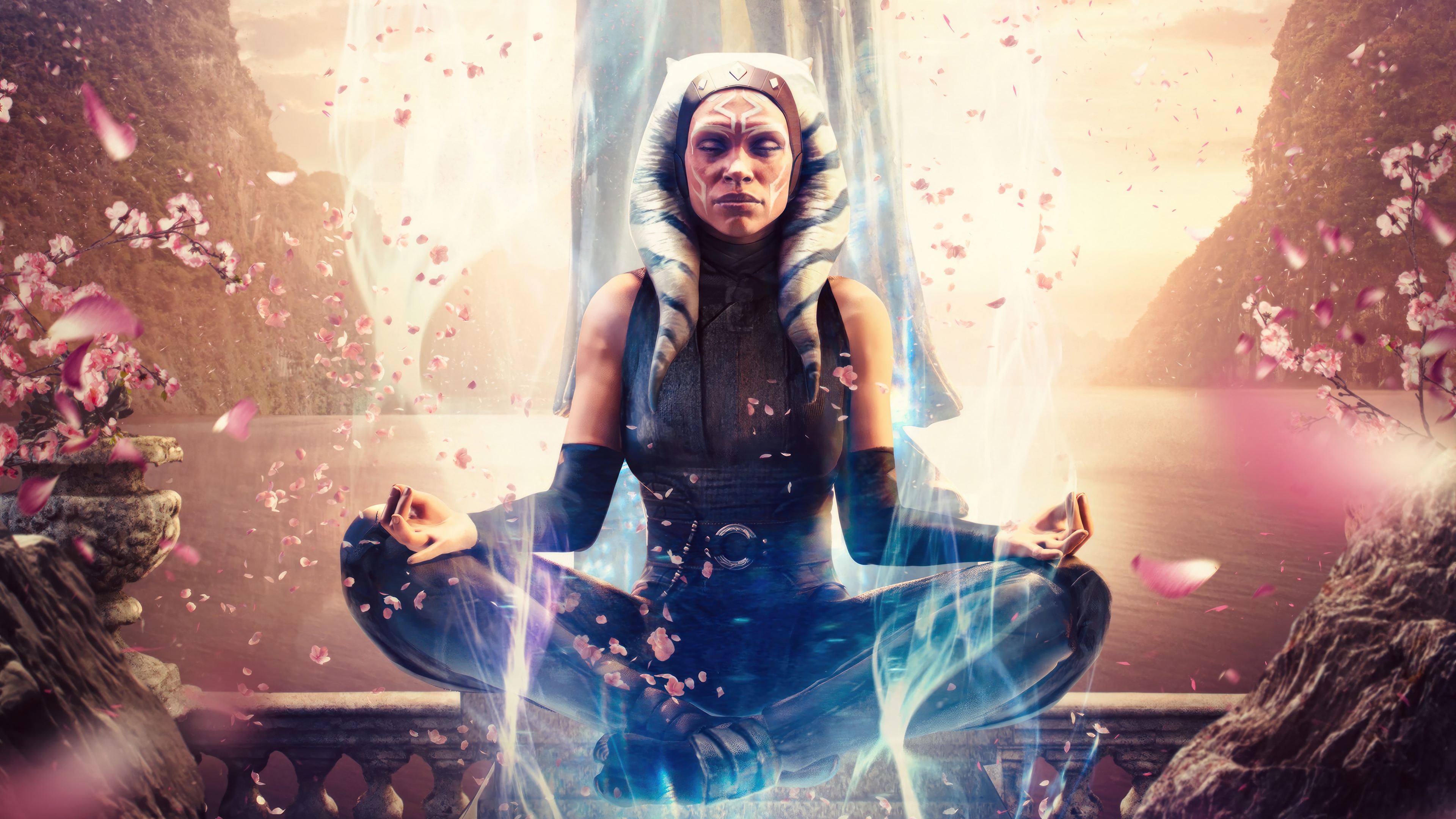 Ahsoka Tano meditating in 4K HD Wallpaper