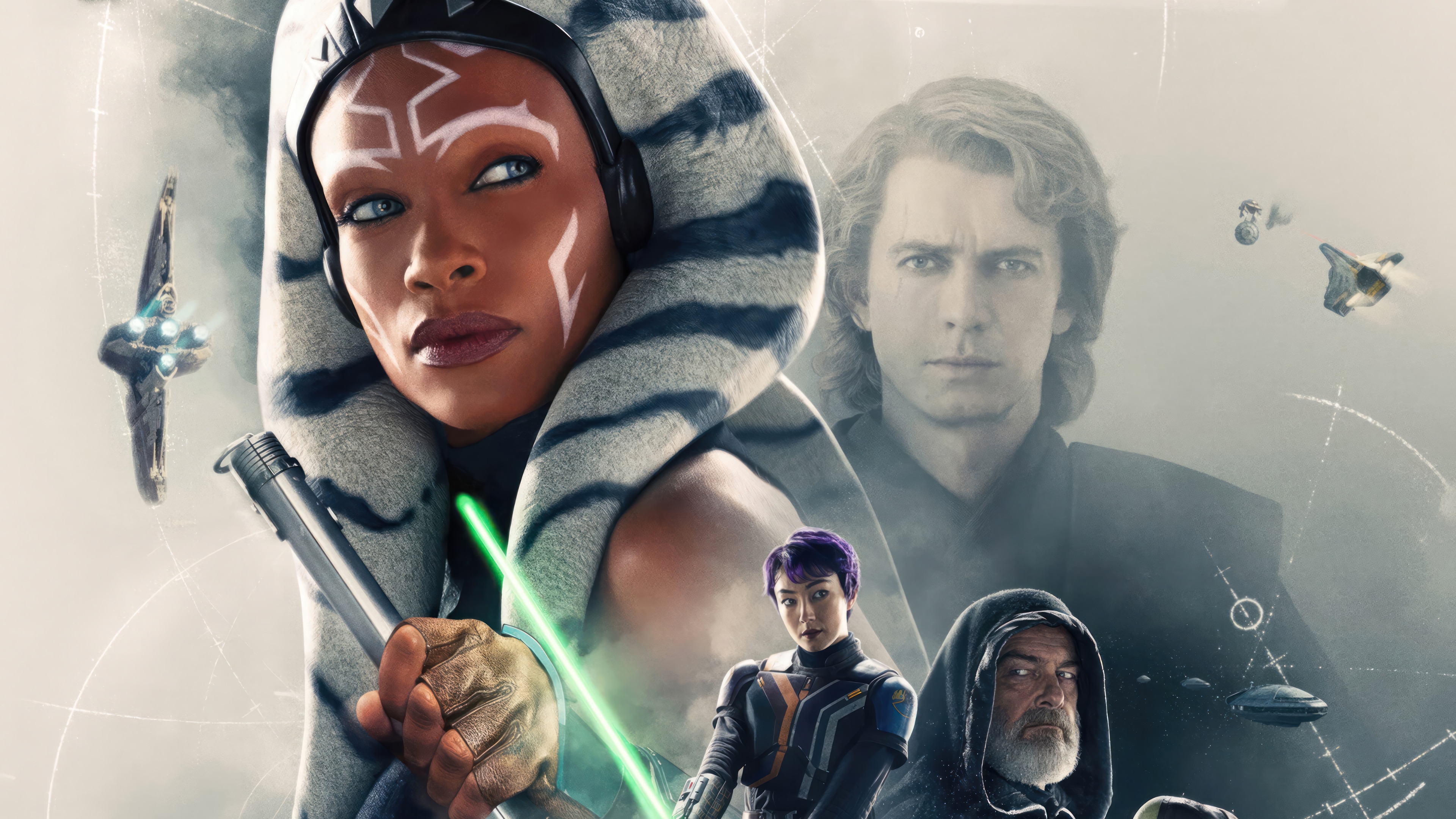 Ahsoka, Anakin Skywalker, Sabine Wren, and Baylan Skoll 4K HD Wallpaper