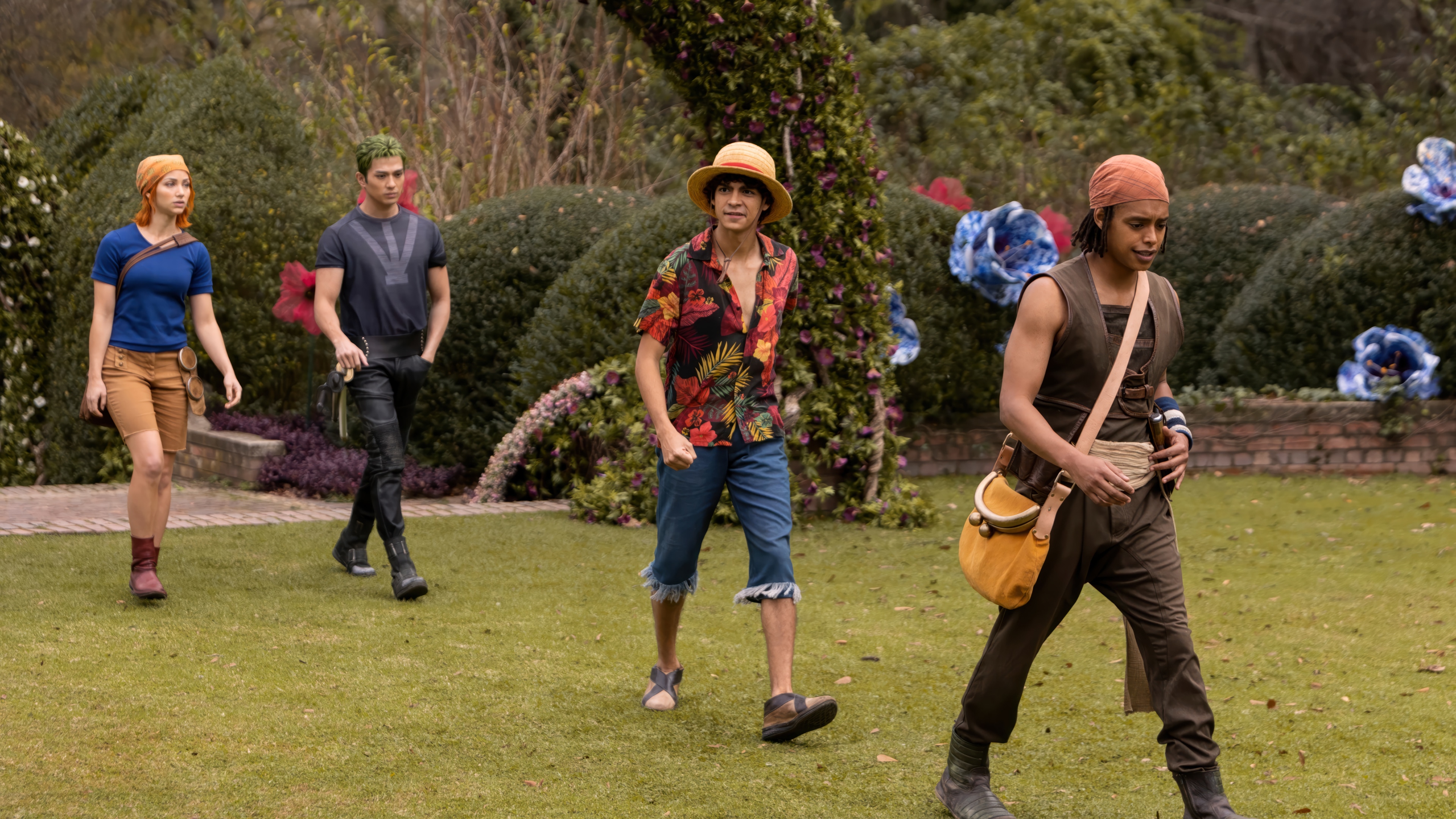 One Piece Live Action: Monkey D. Luffy, Roronoa Zoro, Nami, Usopp HD Wallpaper