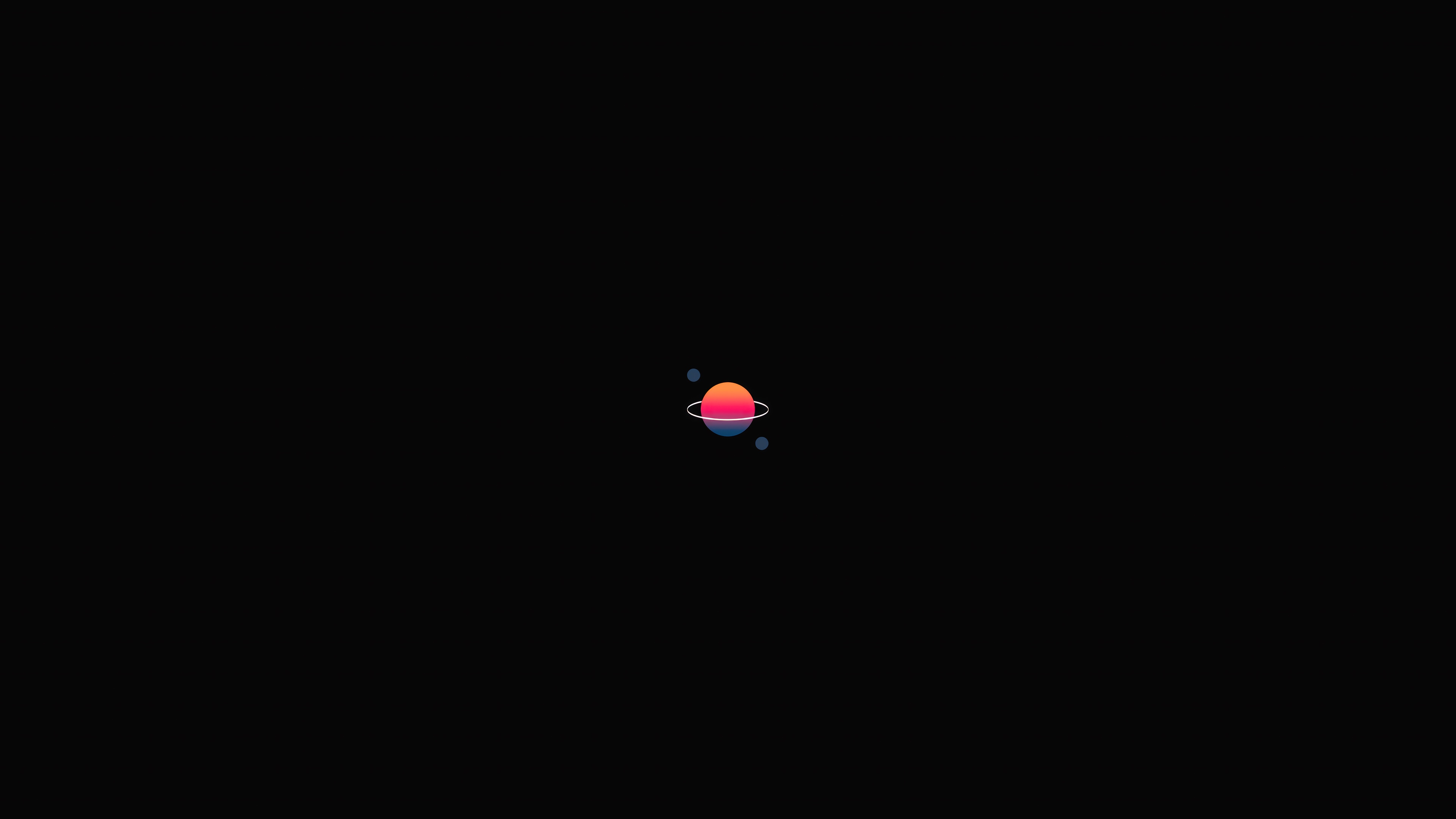 Minimalist Planet with Moons in Starfield 4K HD Wallpaper