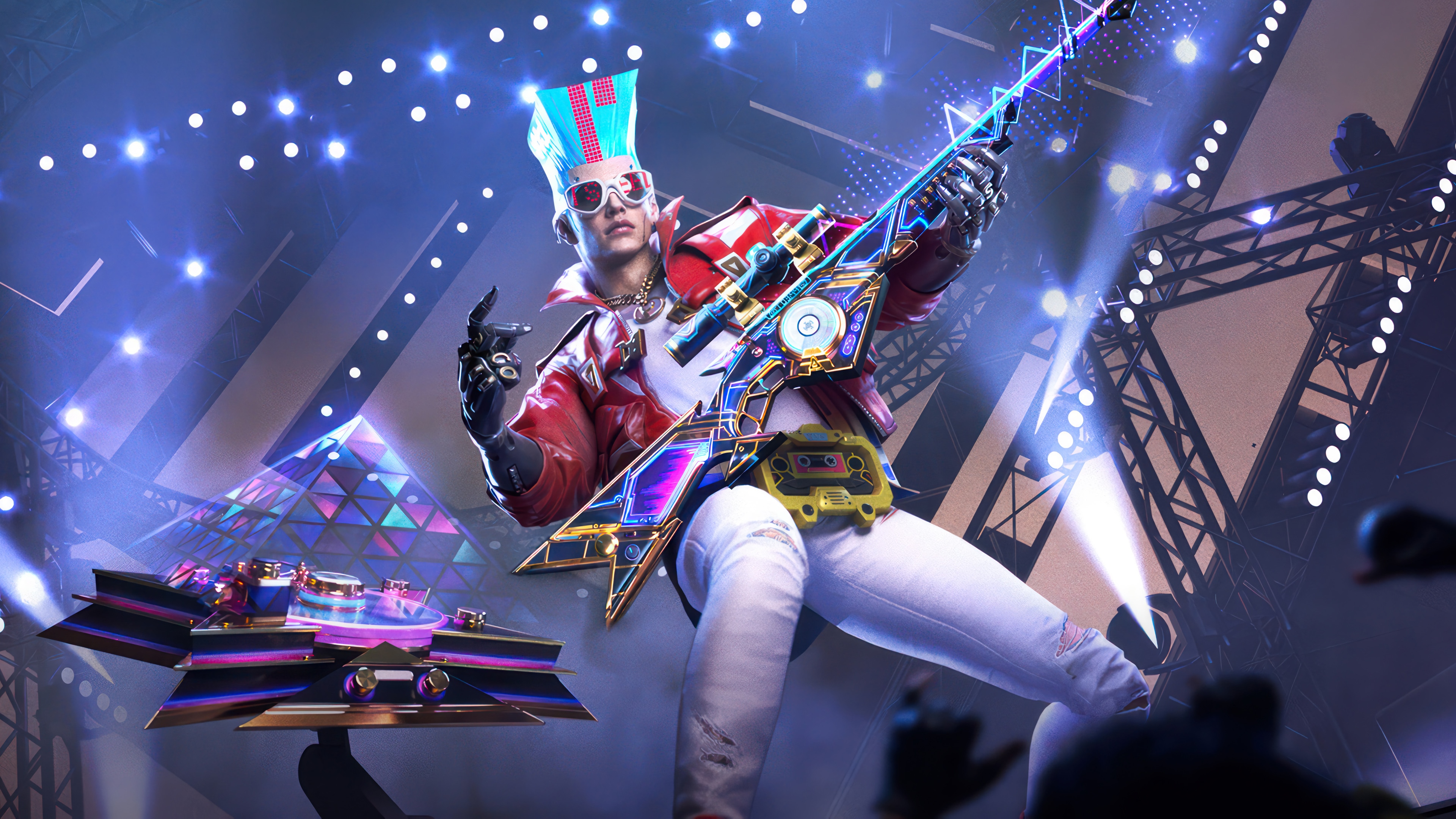 PUBG Mobile 4K Rocker Character with Guitar HD Wallpaper