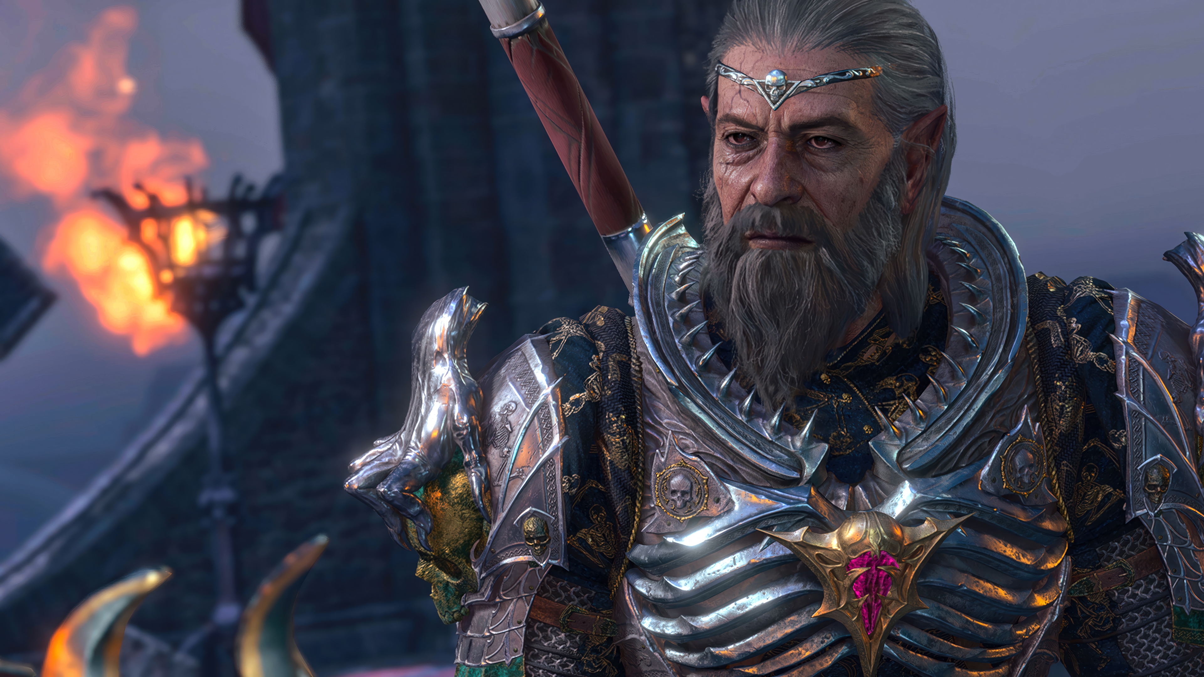 Elf Warrior in Armor with Sword HD Wallpaper