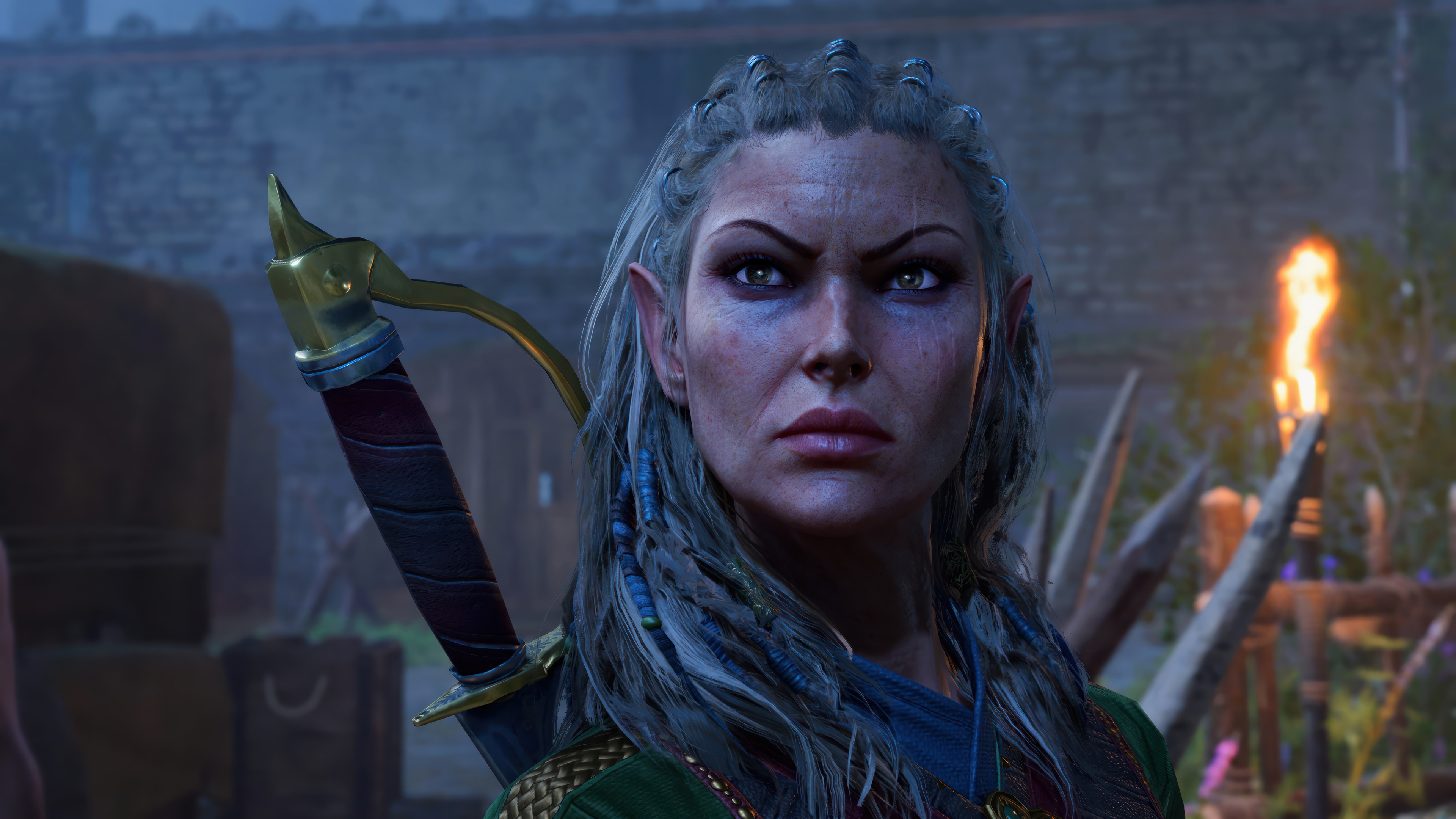 Elf Warrior with Sword in 4K HD Wallpaper