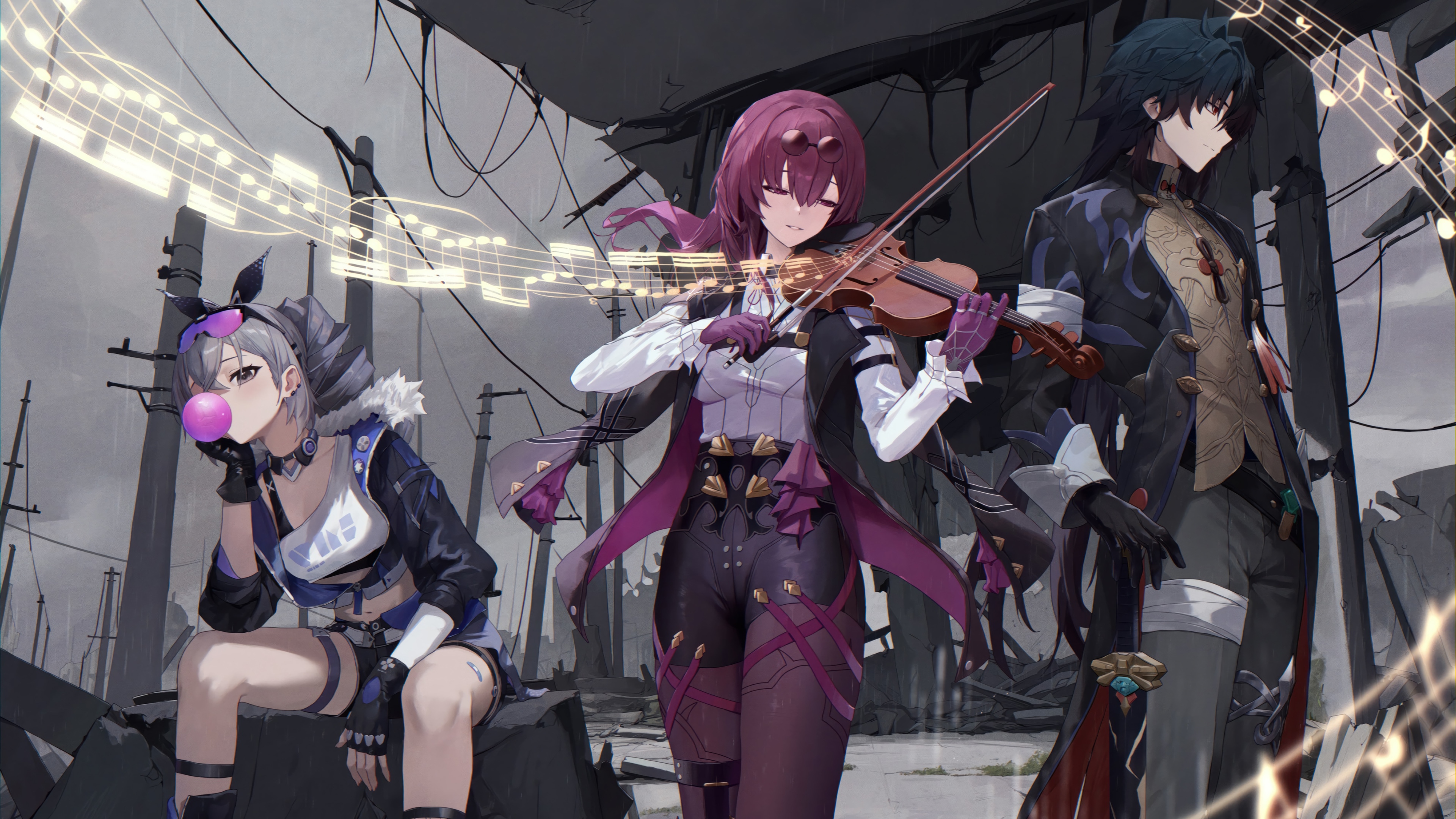 Honkai: Star Rail Kafka, Blade, and Silver Wolf HD Wallpaper