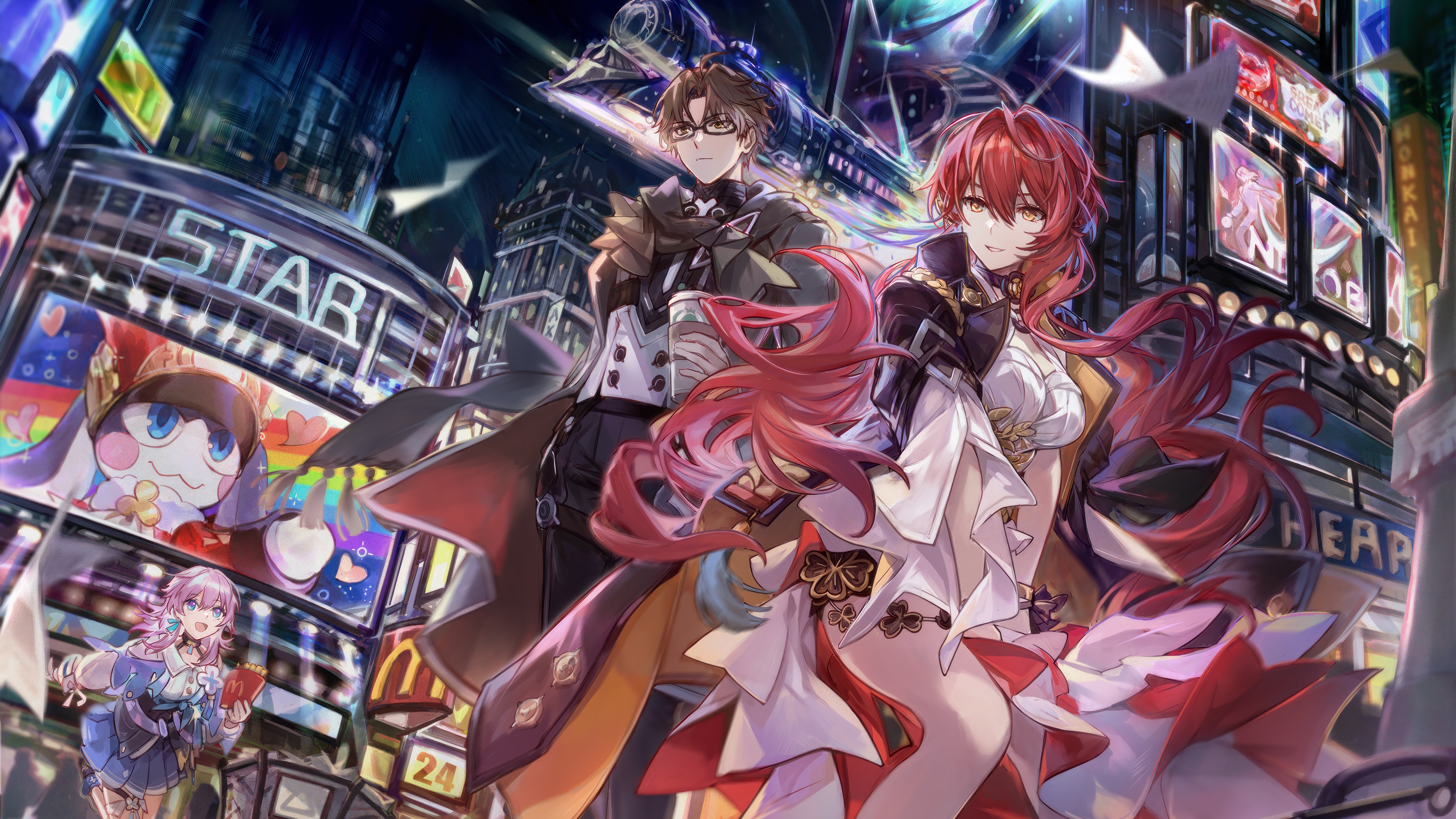 Honkai: Star Rail Himeko and Welt in City HD Wallpaper