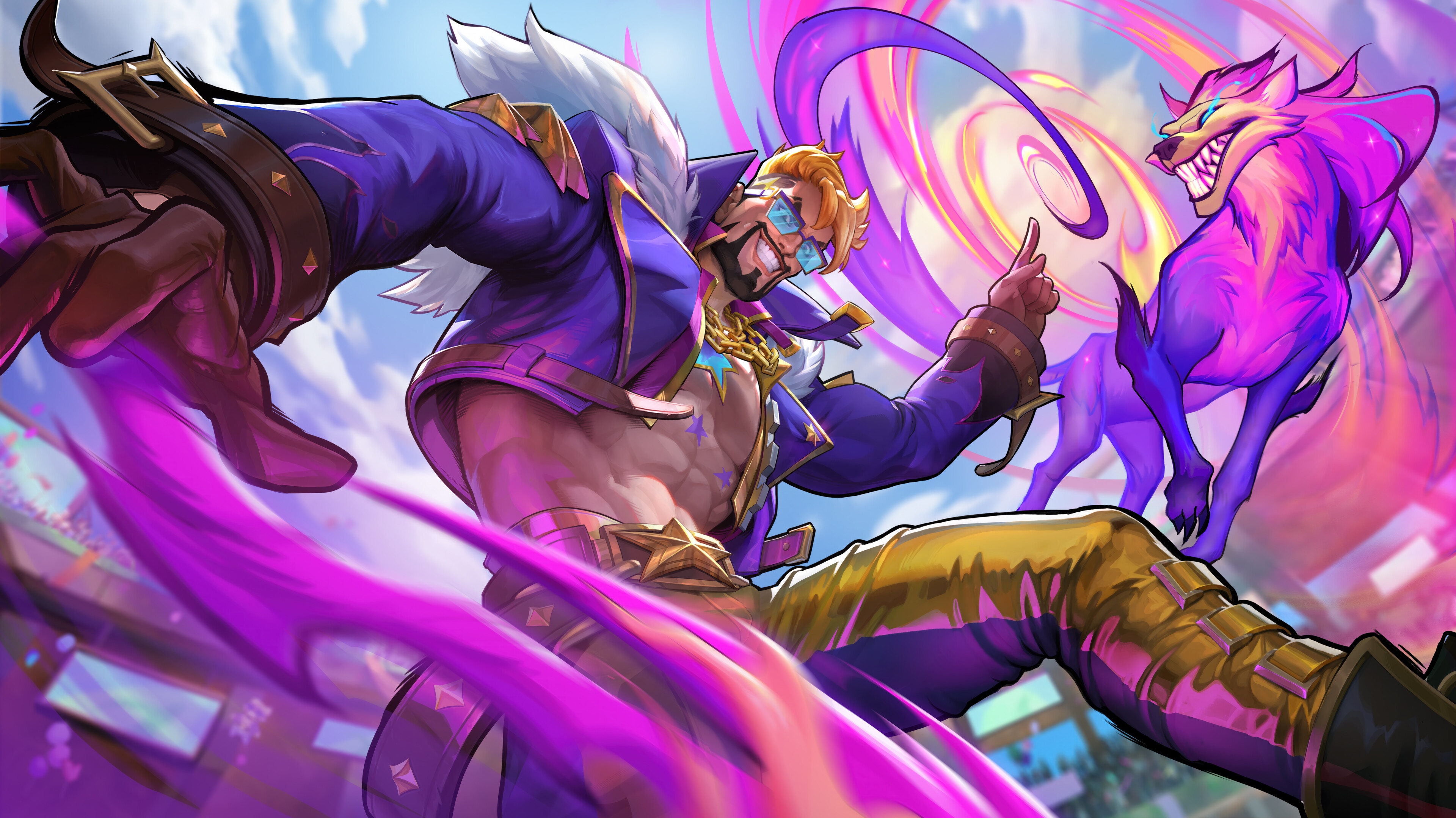 Soul Fighter Draven and Wolf in League of Legends 4K HD Wallpaper