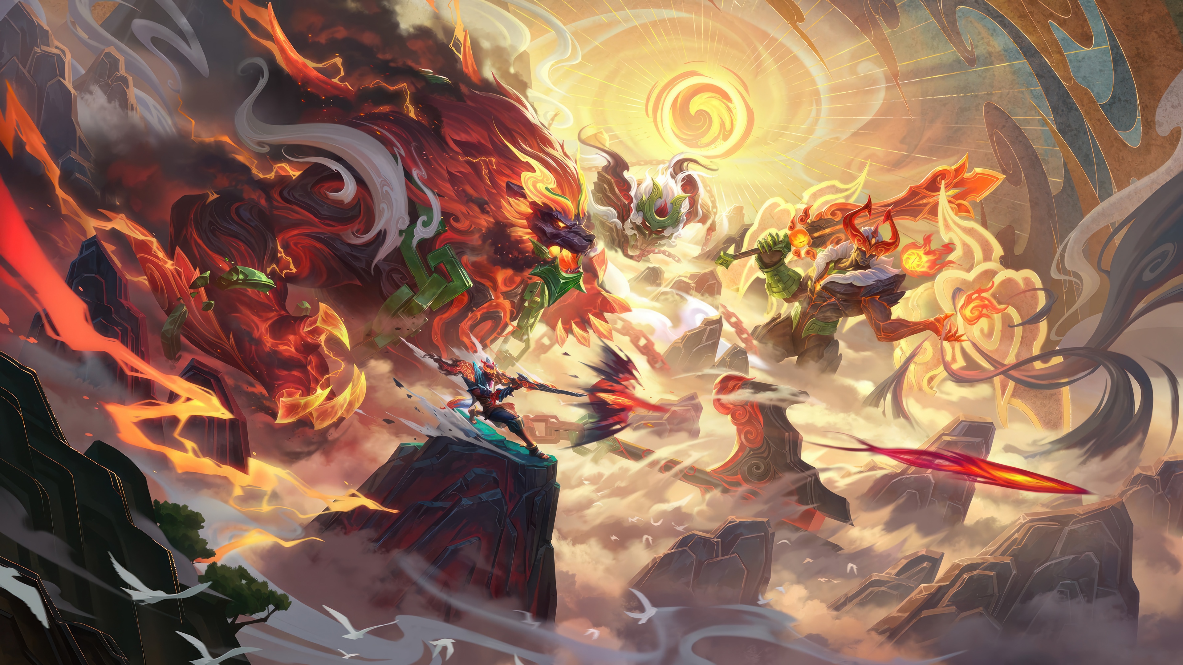 League of Legends Shan Hai Scrolls Volibear Aatrox Nautilus Jhin 4K HD Wallpaper