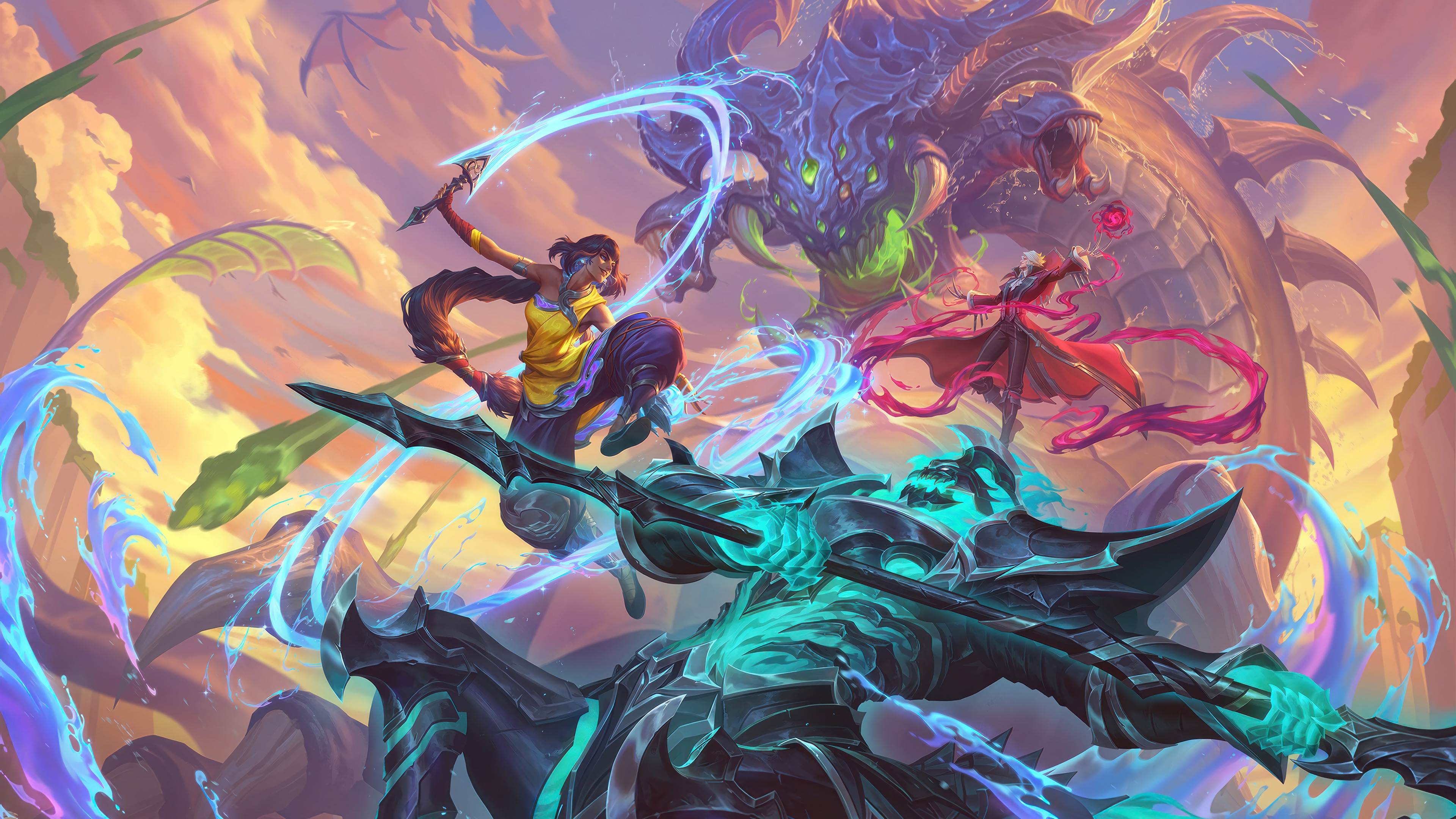 Nilah, Thresh, Vladimir, and Baron Nashor in 4K HD Wallpaper